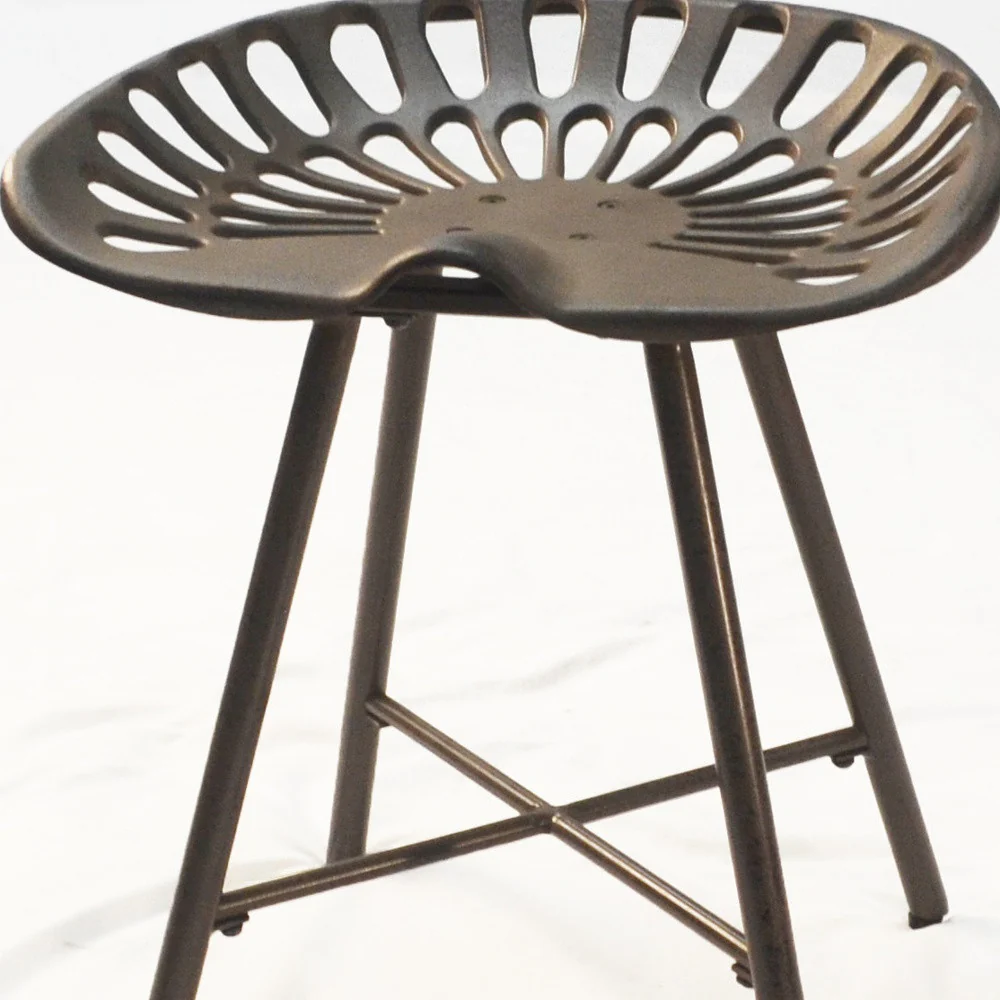 18" Copper Metal Backless Stool By Homeroots - Image 4