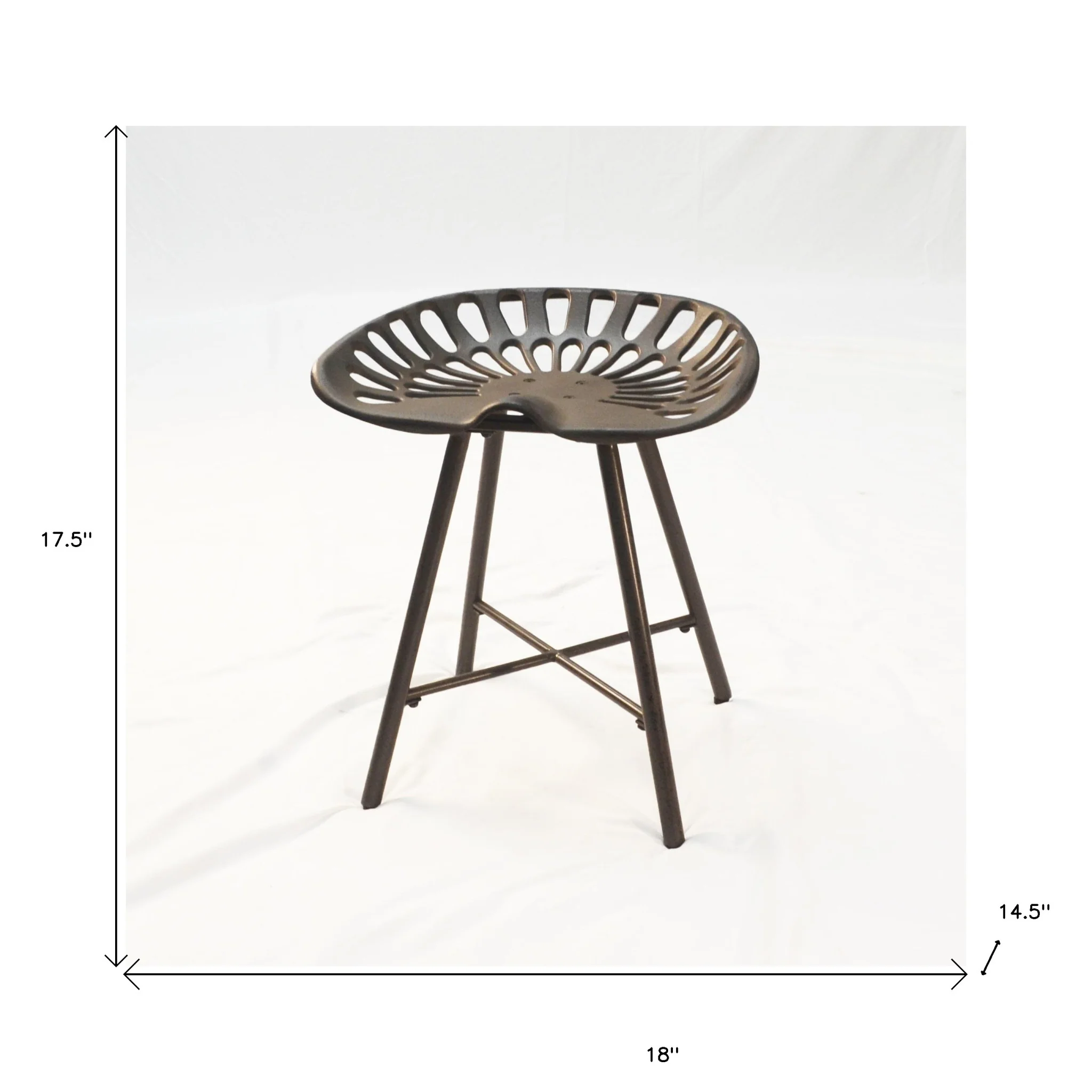 18" Copper Metal Backless Stool By Homeroots - Image 5