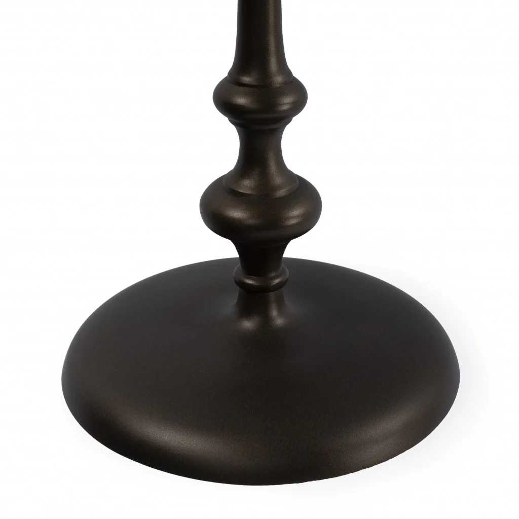 18" Dark Burnished Bronze Aluminum Round Top Pedestal End Table By Homeroots - Image 6