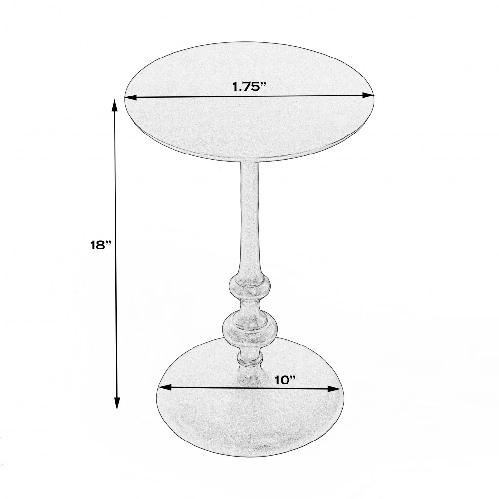 18" Dark Burnished Bronze Aluminum Round Top Pedestal End Table By Homeroots - Image 7
