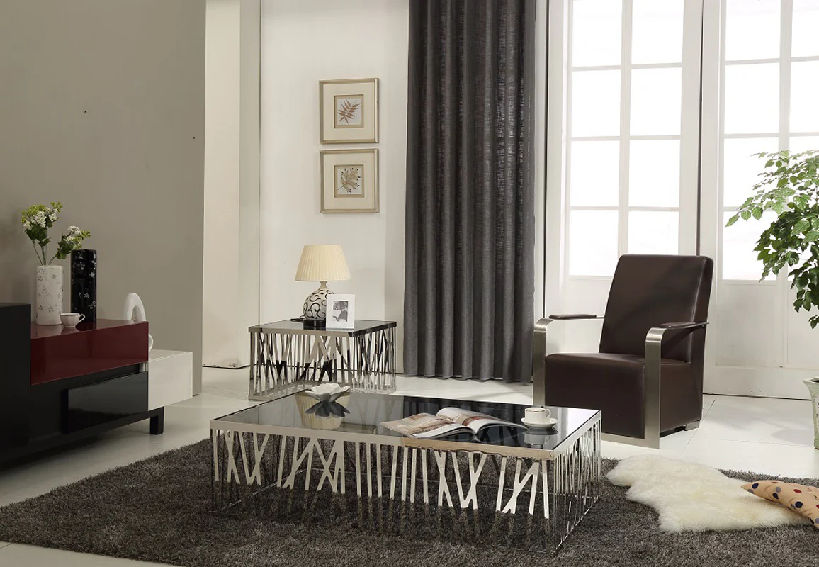 18' Glass and Stainless Steel End Table By Homeroots - Image 3