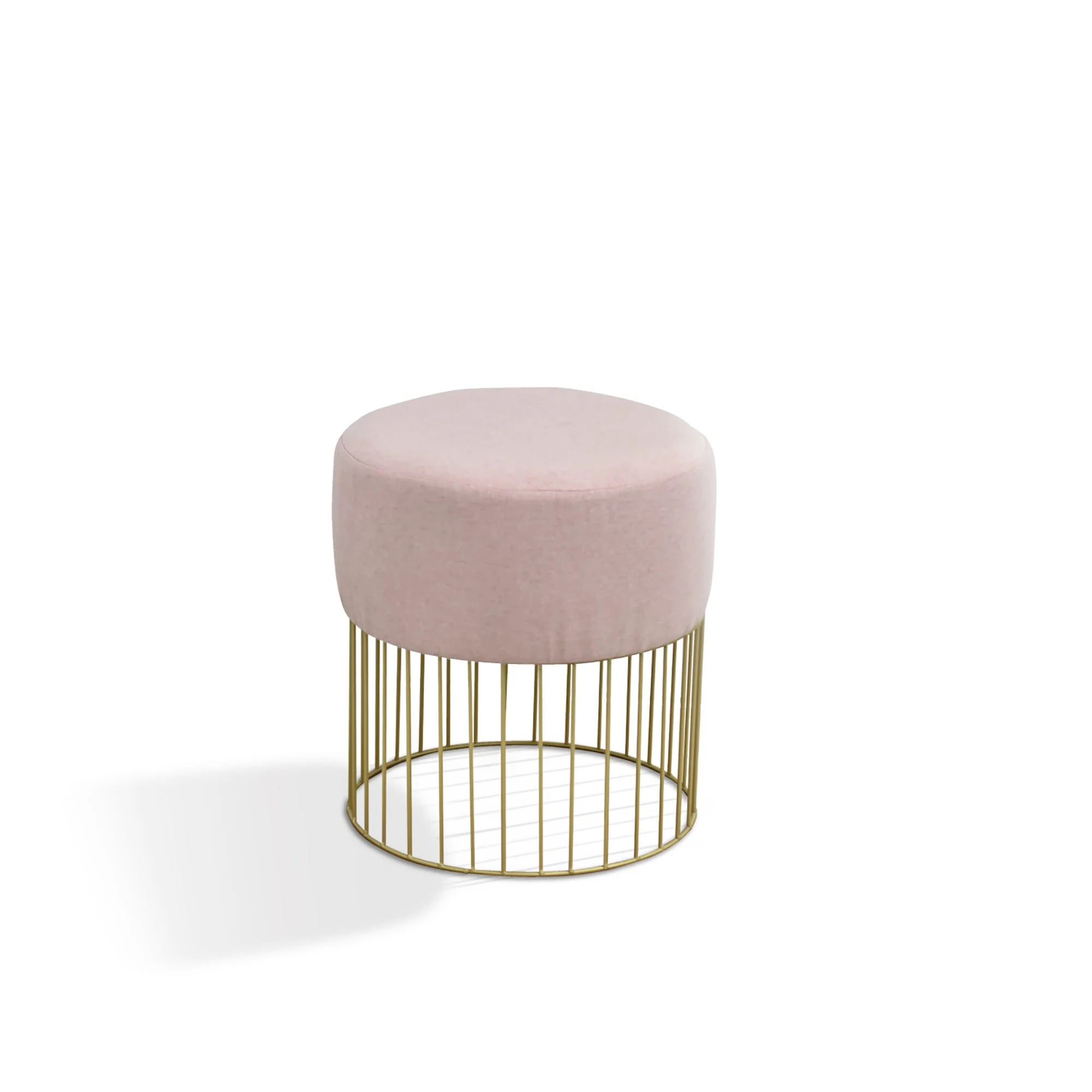18" Gray Marble Faux Leather and Gold Cylindrical Stool By Homeroots - Image 2