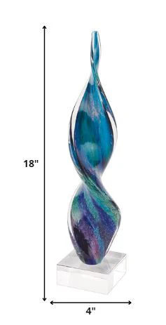 18 MultiColor Art Glass Corkscrew Centerpiece By Homeroots - Image 2