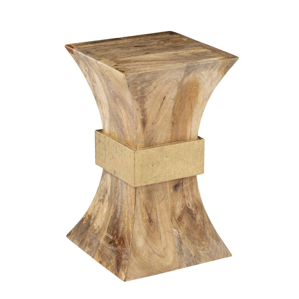 18" Natural Solid Wood And Manufactured Wood Square End Table By Homeroots - Image 3