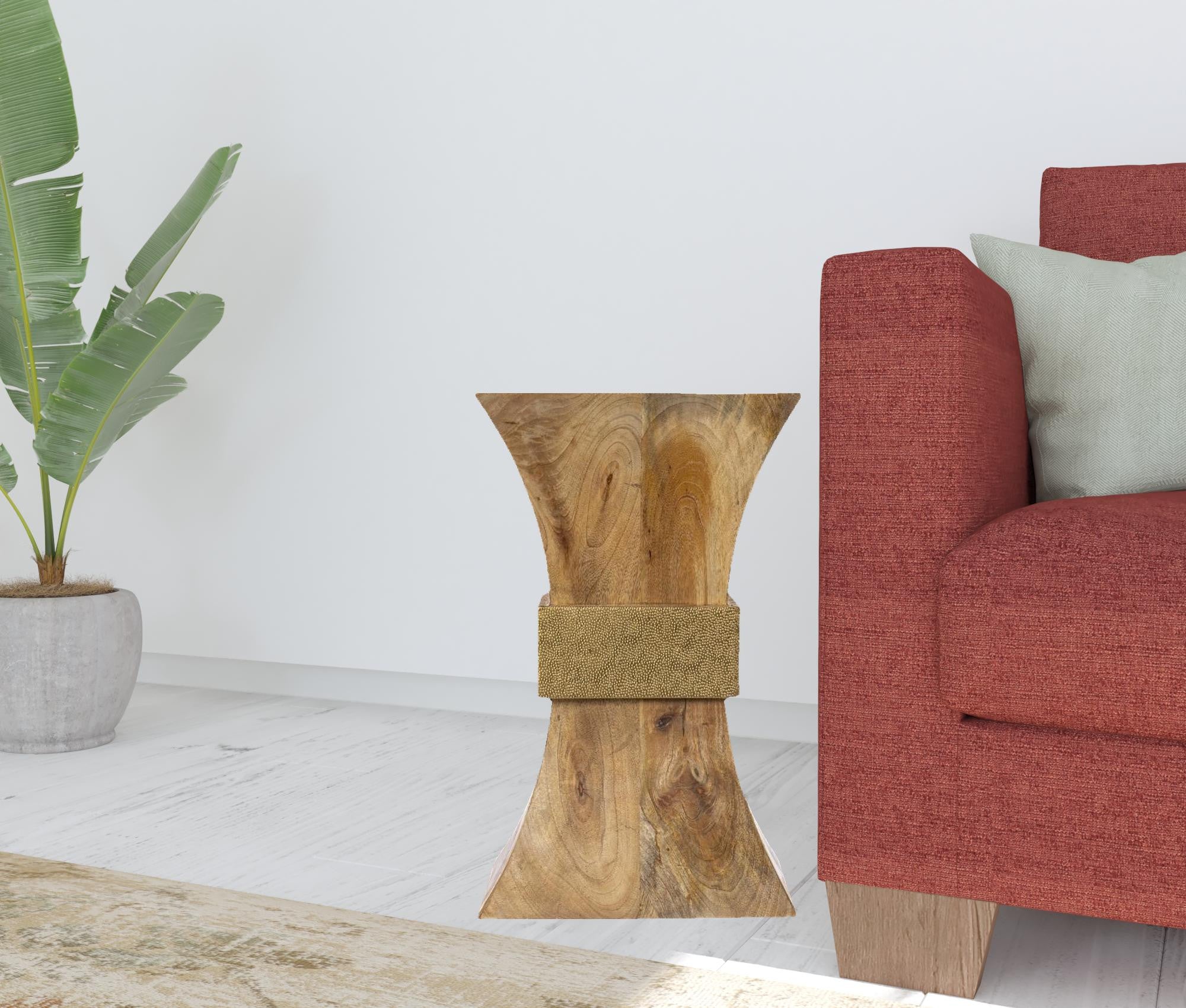 18" Natural Solid Wood And Manufactured Wood Square End Table By Homeroots - Image 6