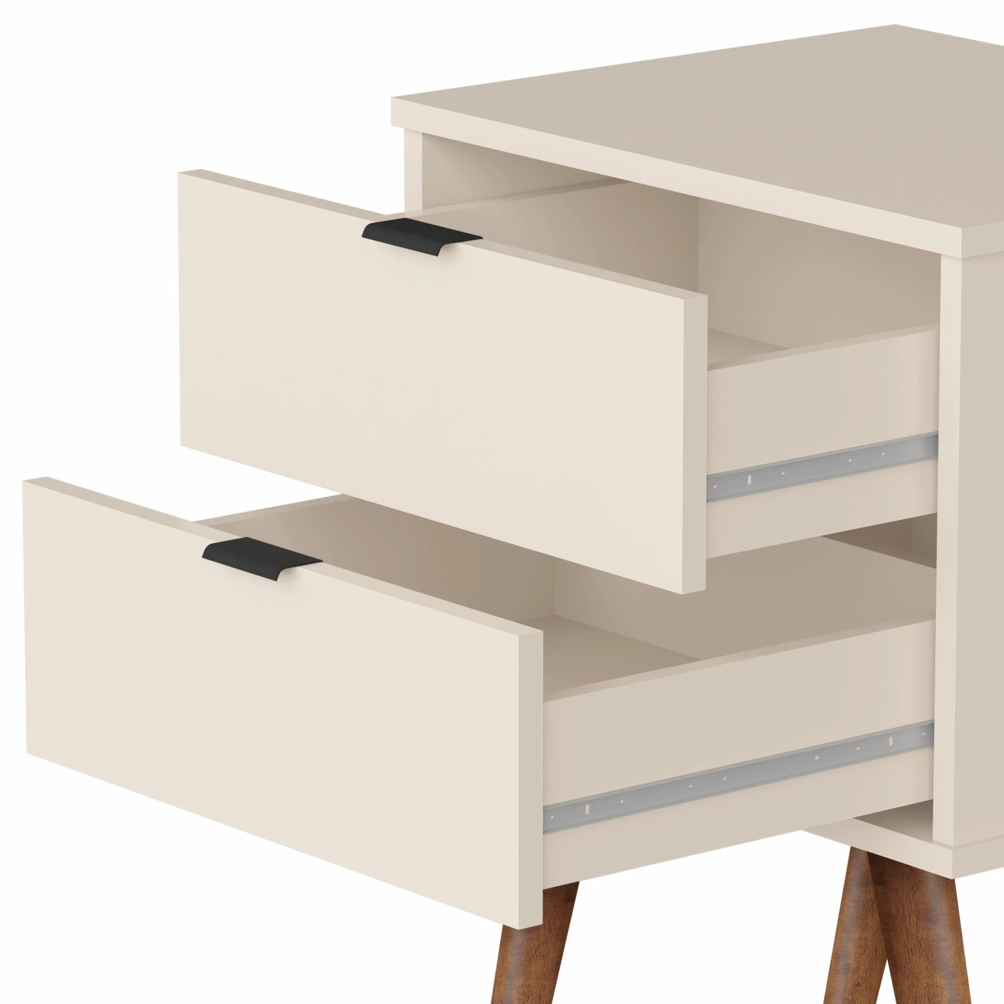 18" Rectangular Off White Top End Table With Two Drawers By Homeroots - Image 2
