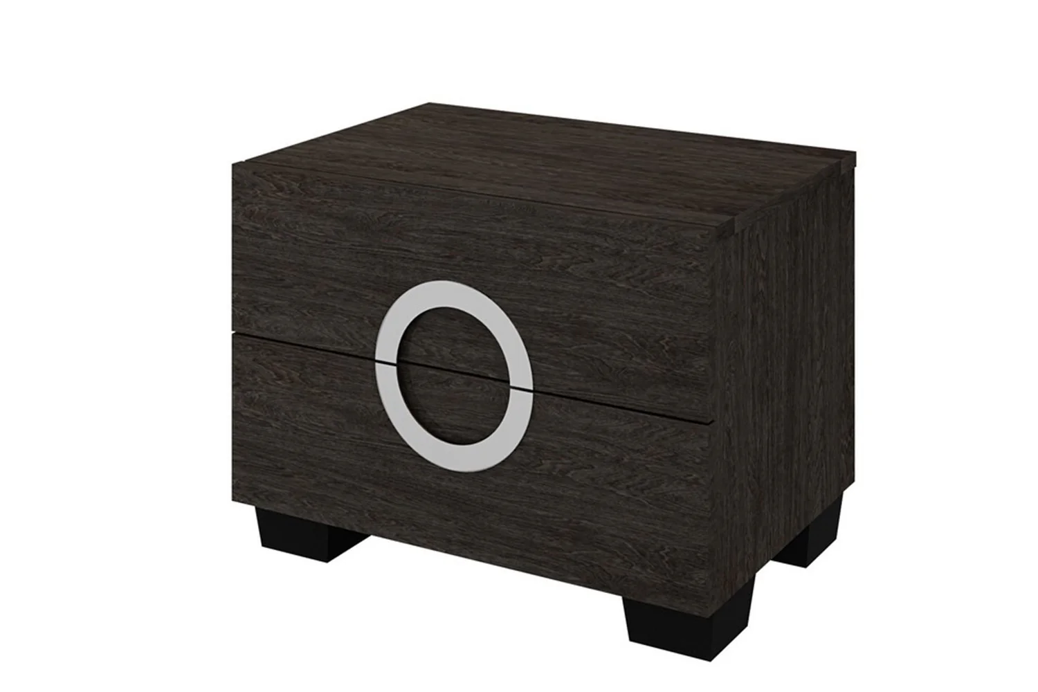 18" Refined Grey High Gloss Nightstand By Homeroots - Image 2