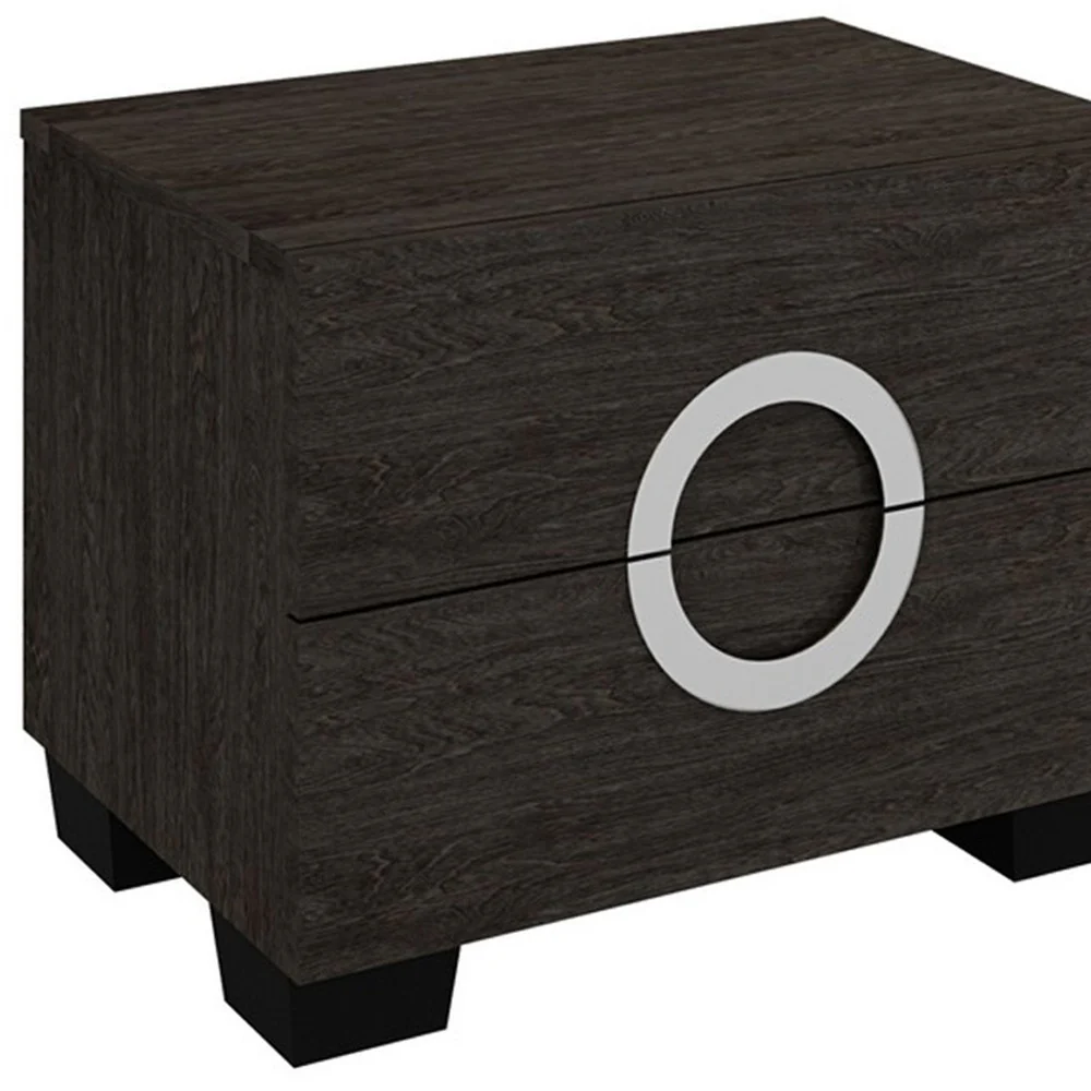 18" Refined Grey High Gloss Nightstand By Homeroots - Image 3