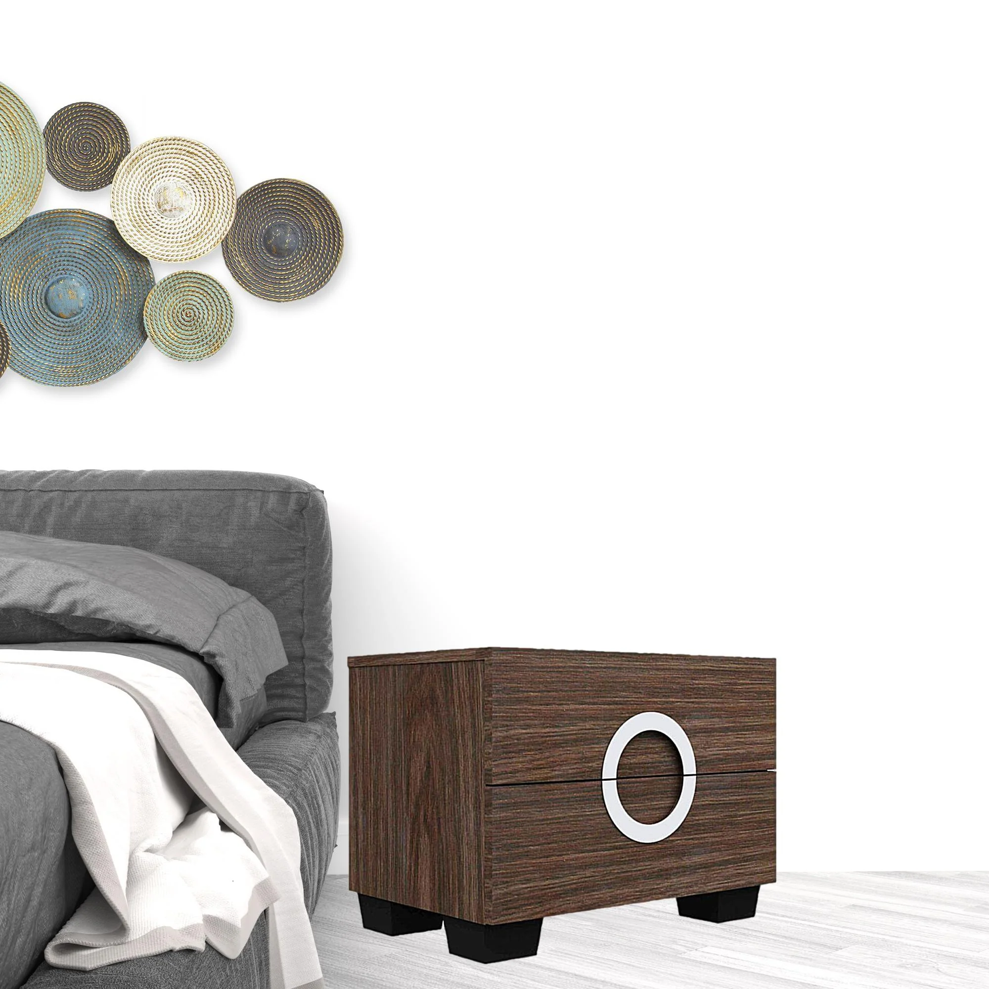 18" Refined Wenge High Gloss Nightstand By Homeroots - Image 2