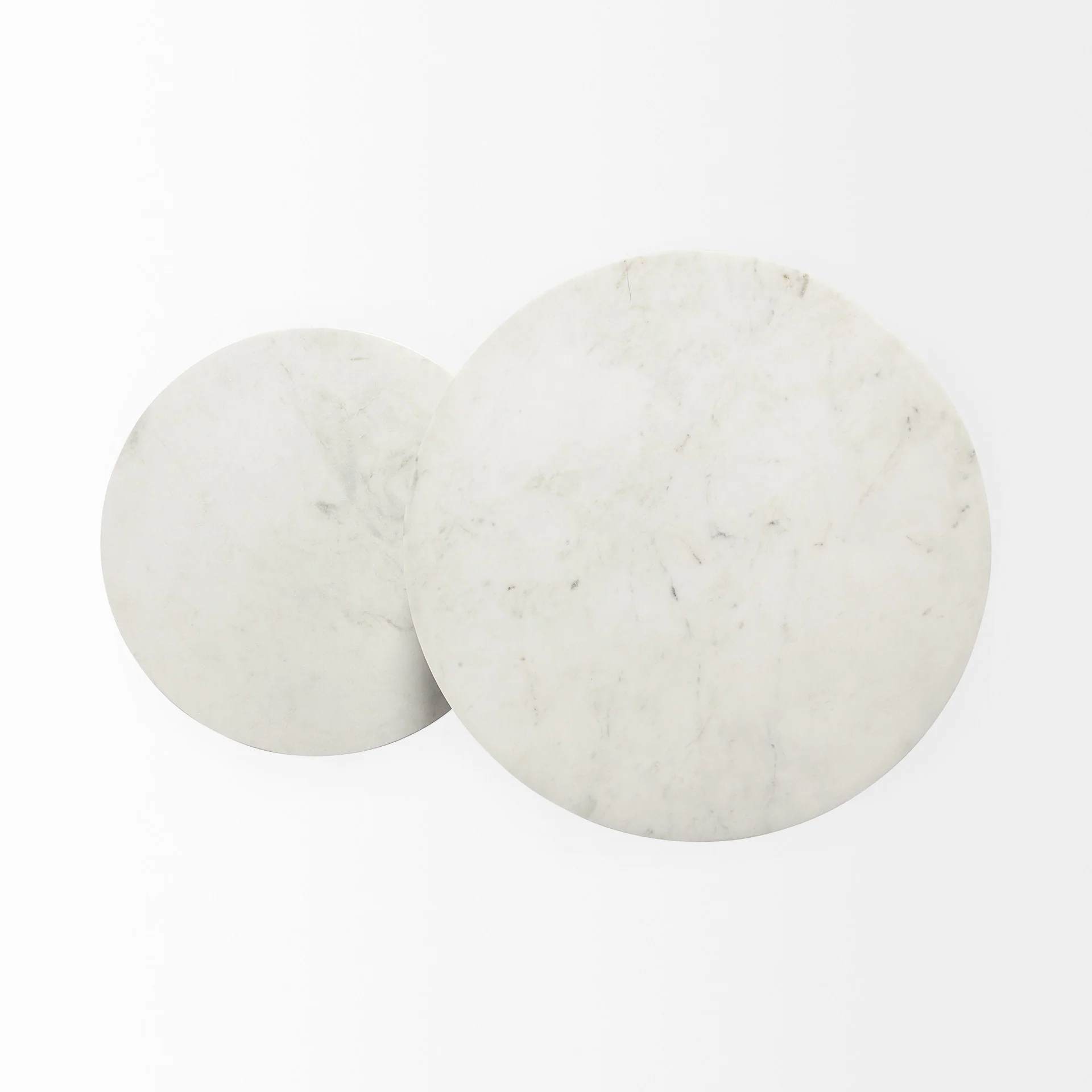 18' Round White Marble Top Accent Table with Black Metal Frame By Homeroots - Image 5