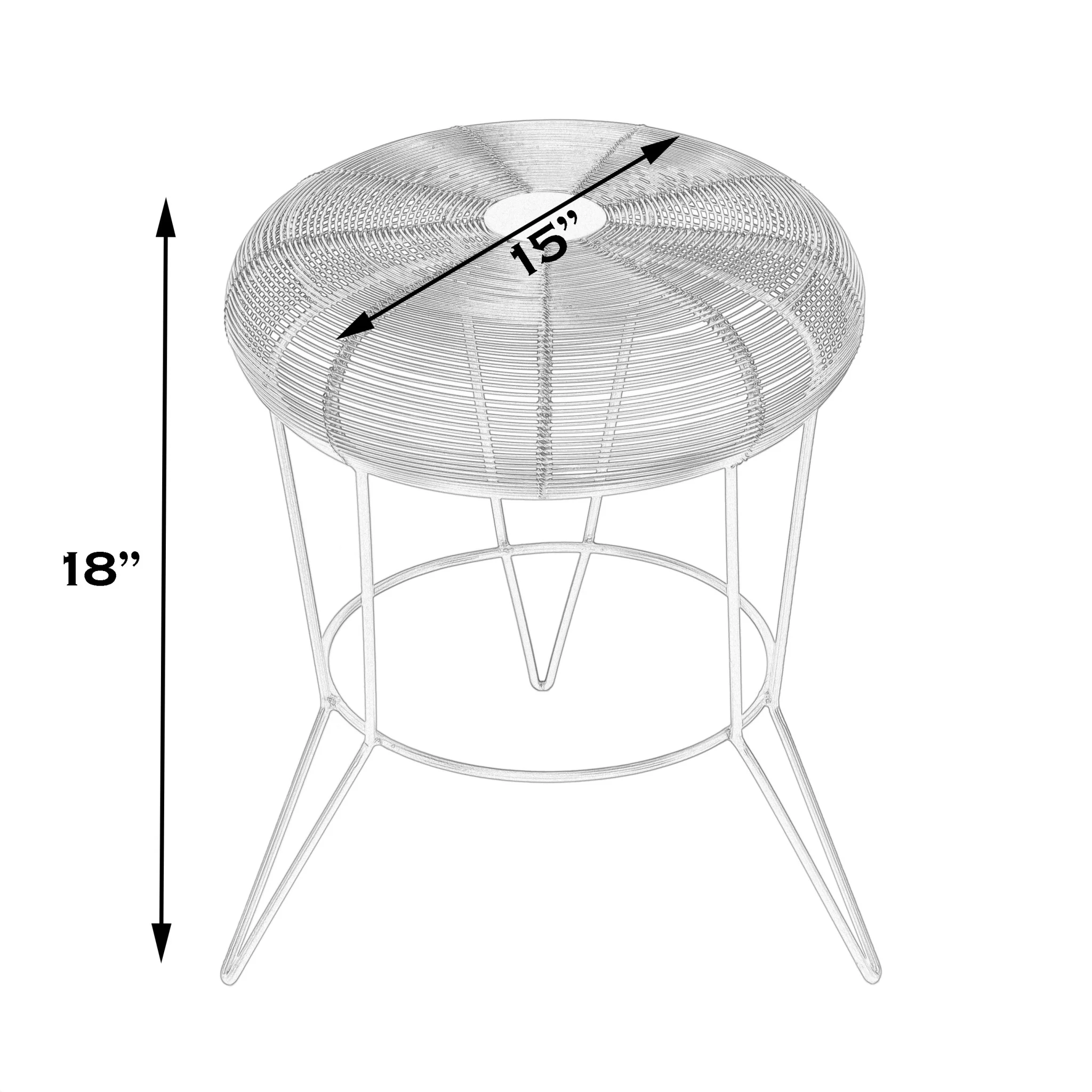 18" Silver Wire Round End Table By Homeroots - Image 7