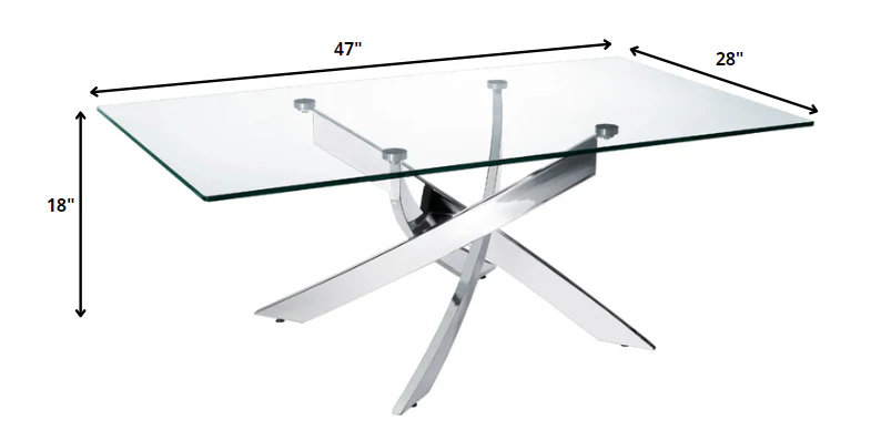 18' Steel and Glass Coffee Table By Homeroots - 283165 - Image 2