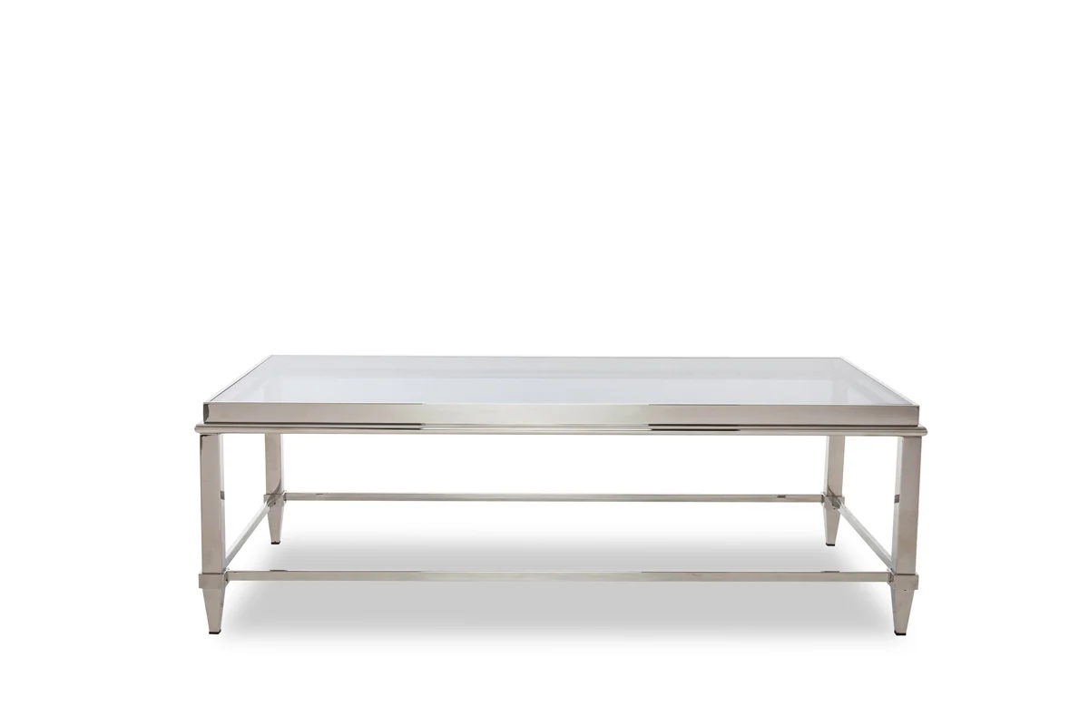 18' Steel and Glass Coffee Table By Homeroots - 283428 - Image 2