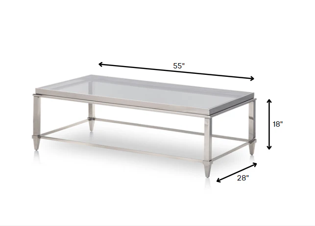 18' Steel and Glass Coffee Table By Homeroots - 283428 - Image 6