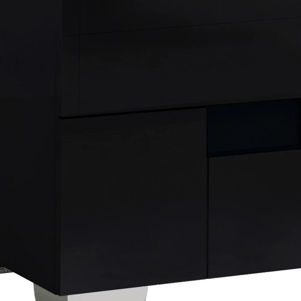 18" Superb Black High Gloss Nightstand By Homeroots - Image 3