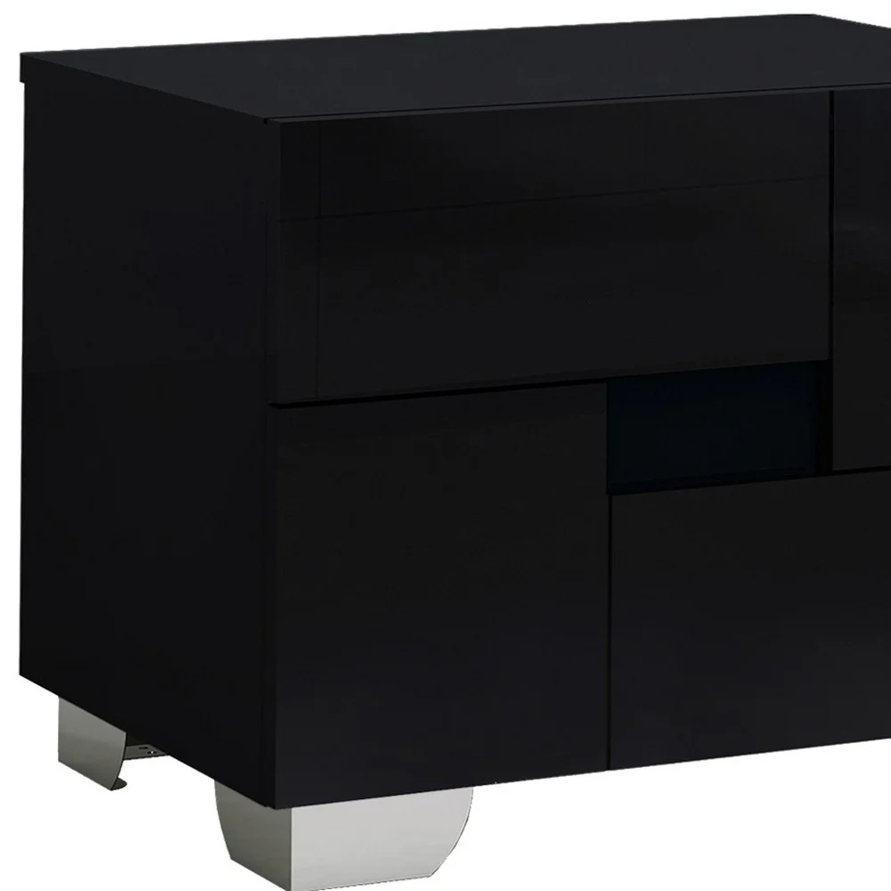 18" Superb Black High Gloss Nightstand By Homeroots - Image 4
