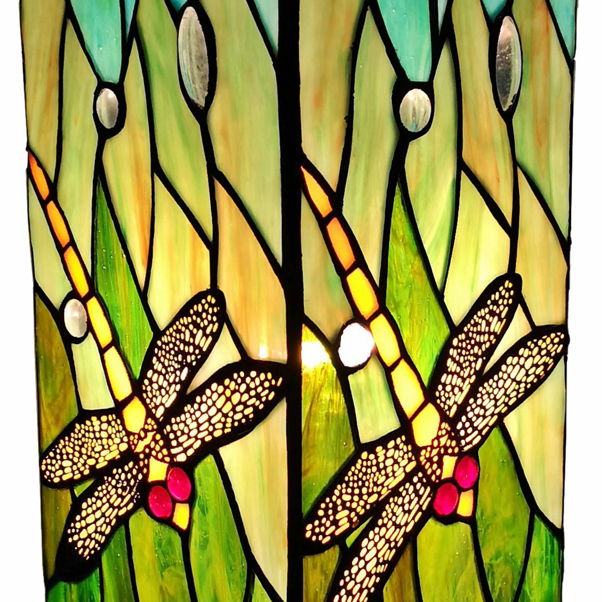 18" Tiffany Style Dragonfly Dark Brown Base Table Lamp By Homeroots - Image 2