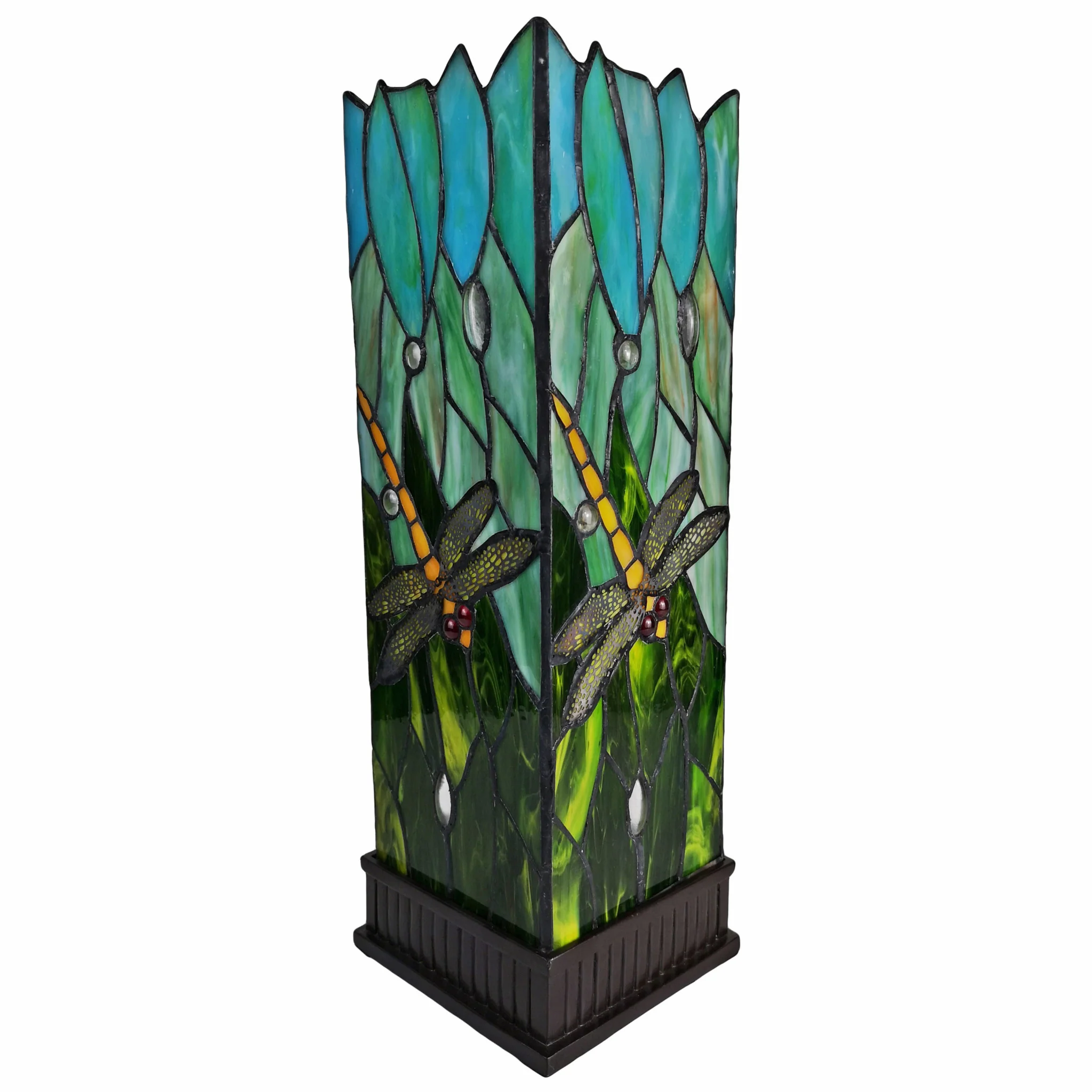18" Tiffany Style Dragonfly Dark Brown Base Table Lamp By Homeroots - Image 5