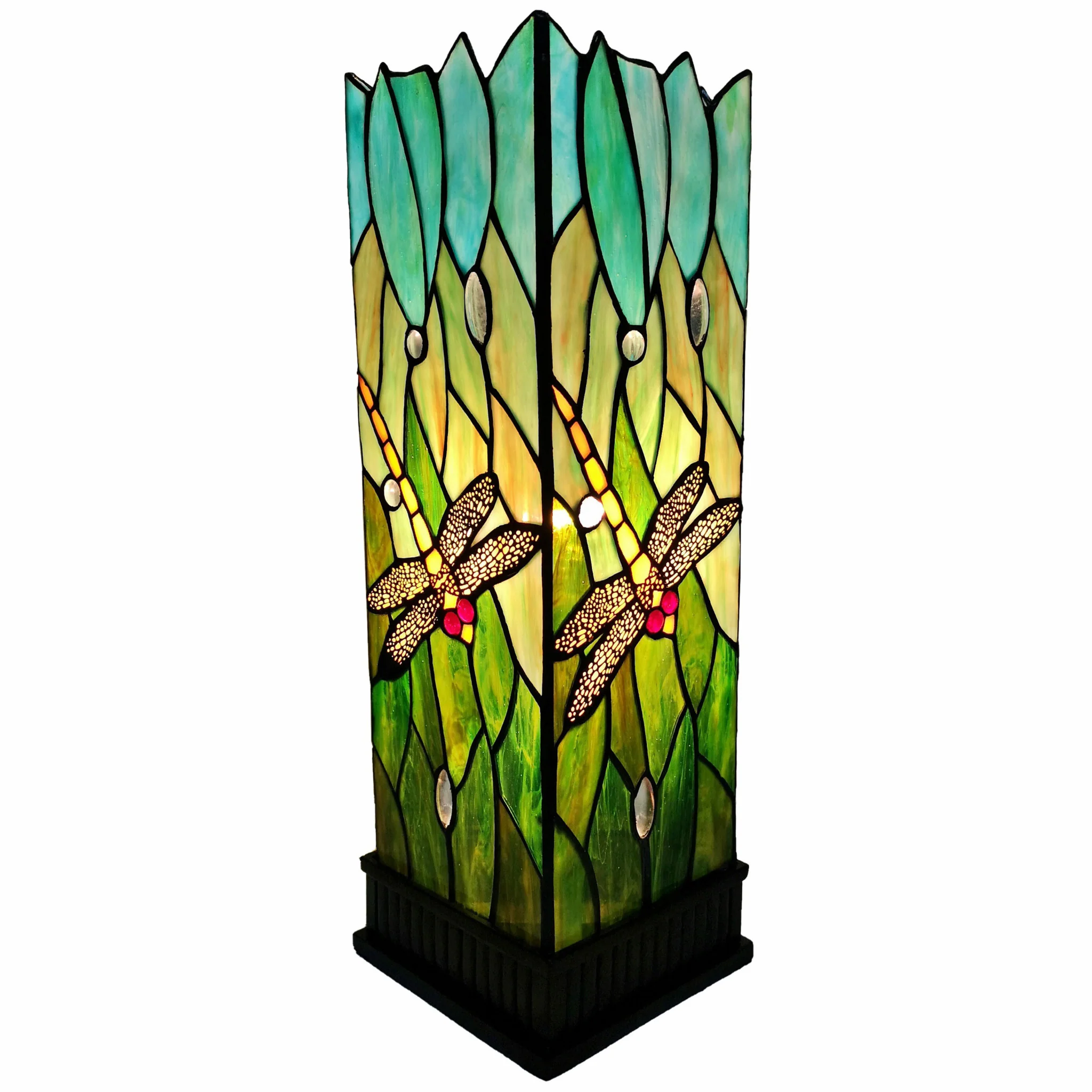18" Tiffany Style Dragonfly Dark Brown Base Table Lamp By Homeroots - Image 6