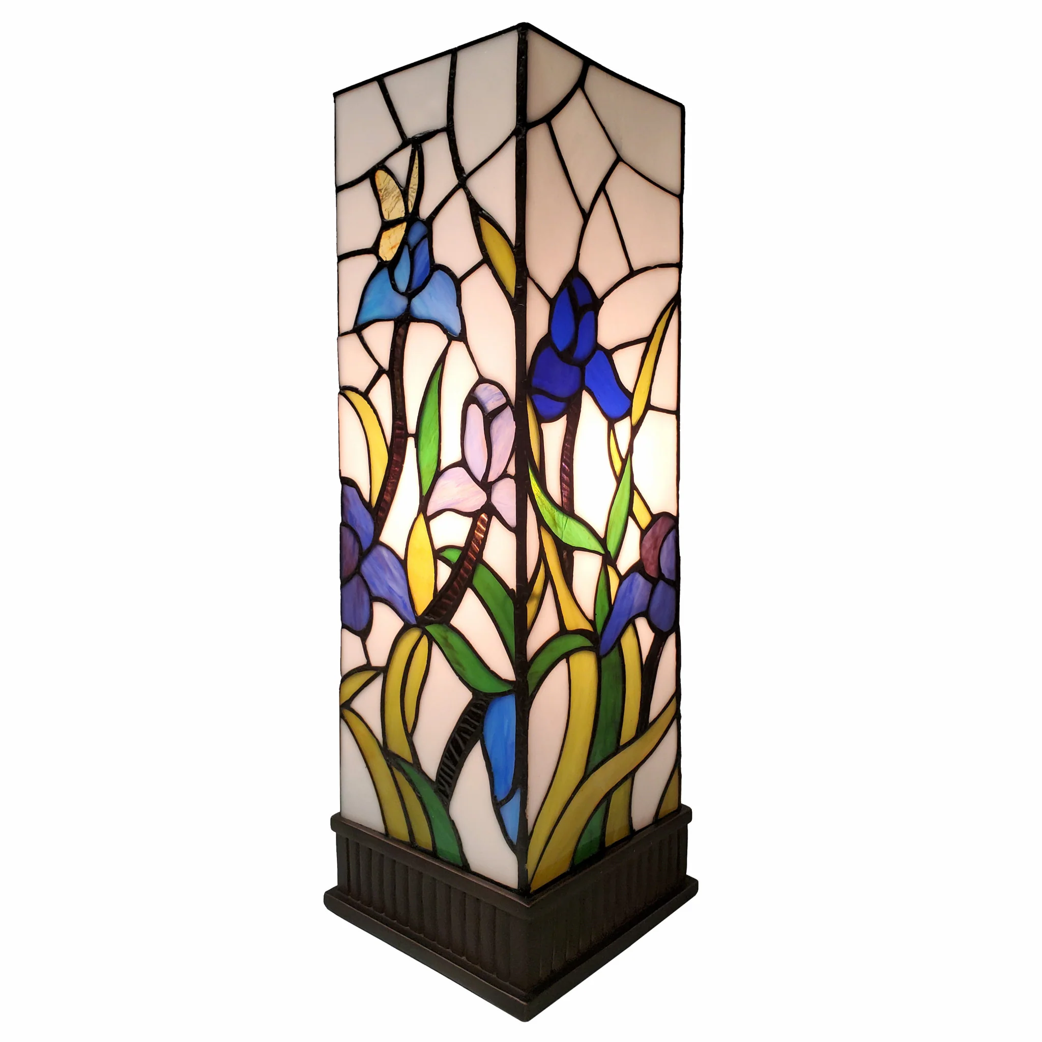 18" Tiffany Style Floral Dark Brown Base Table Lamp By Homeroots - Image 2