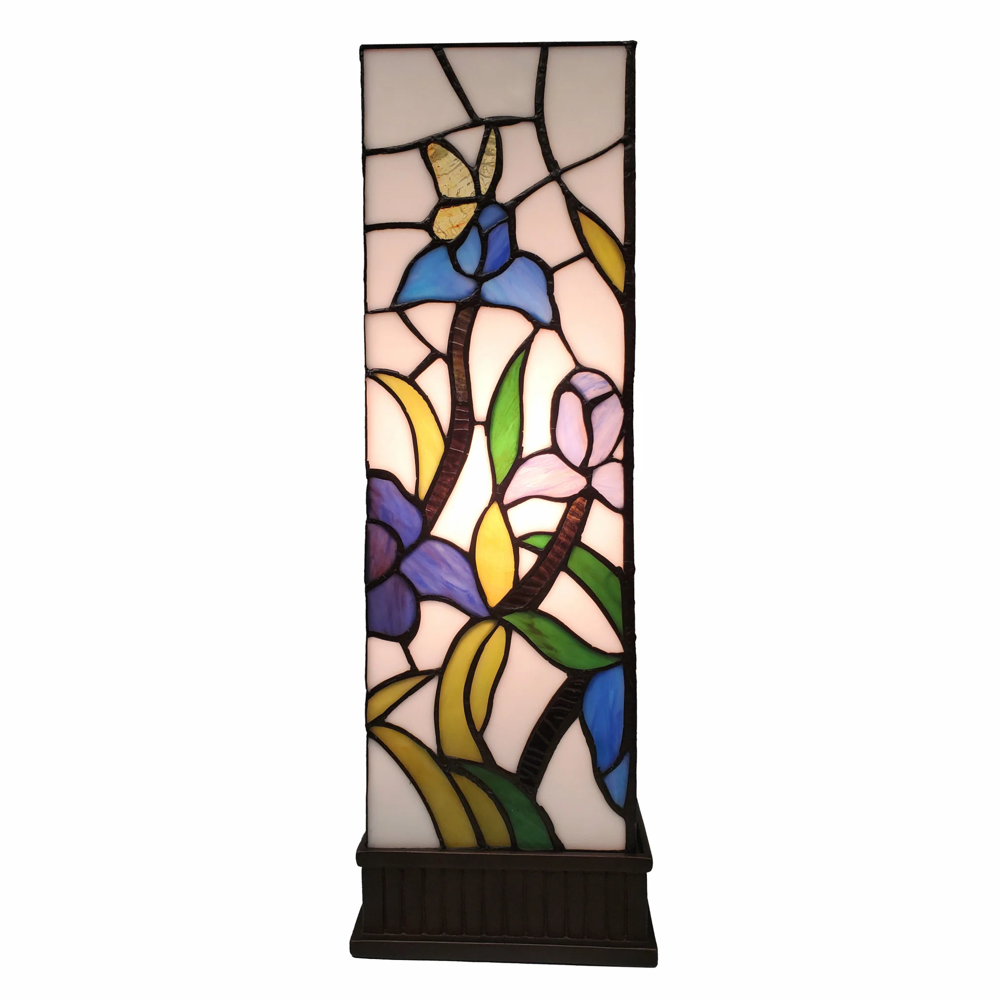 18" Tiffany Style Floral Dark Brown Base Table Lamp By Homeroots - Image 3
