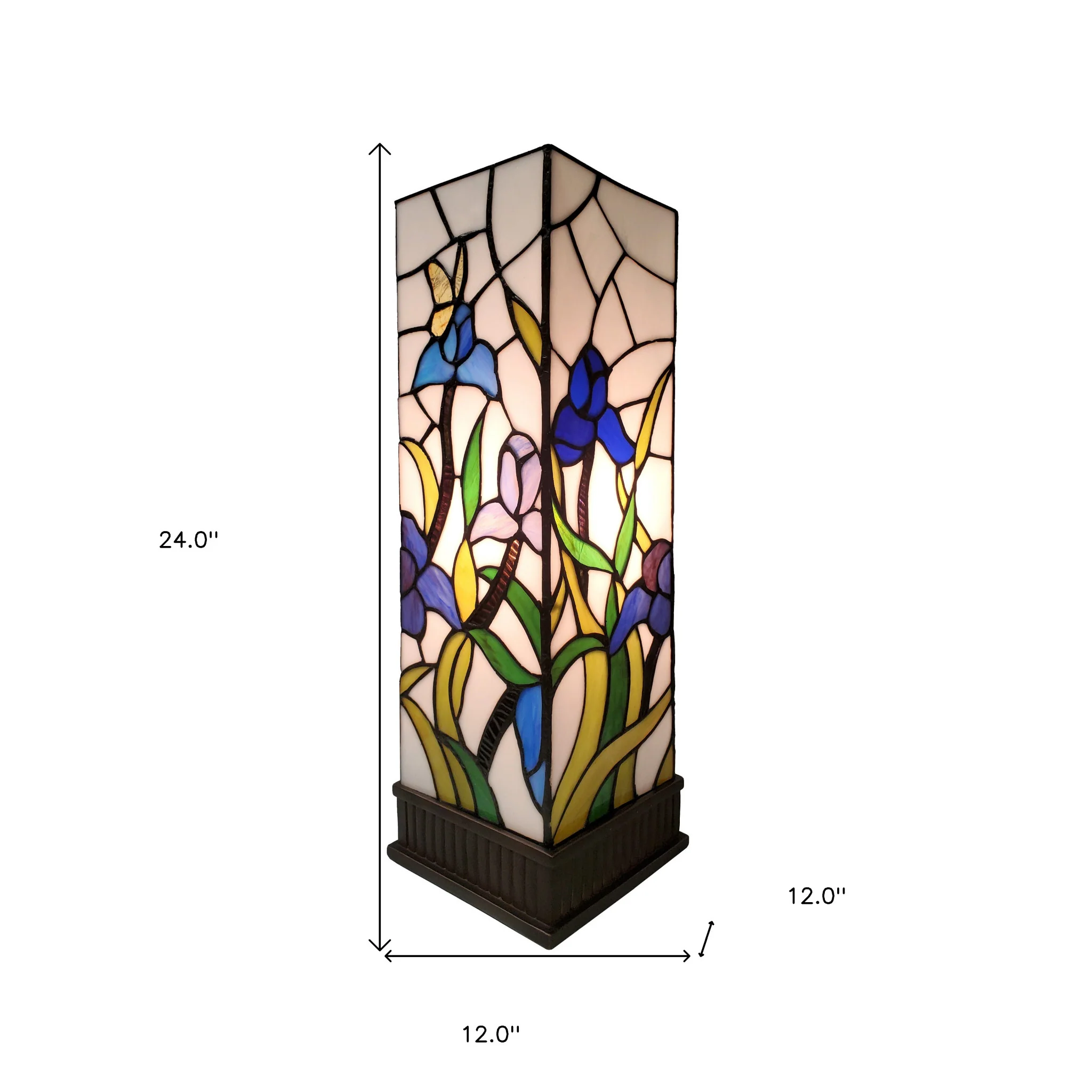 18" Tiffany Style Floral Dark Brown Base Table Lamp By Homeroots - Image 7
