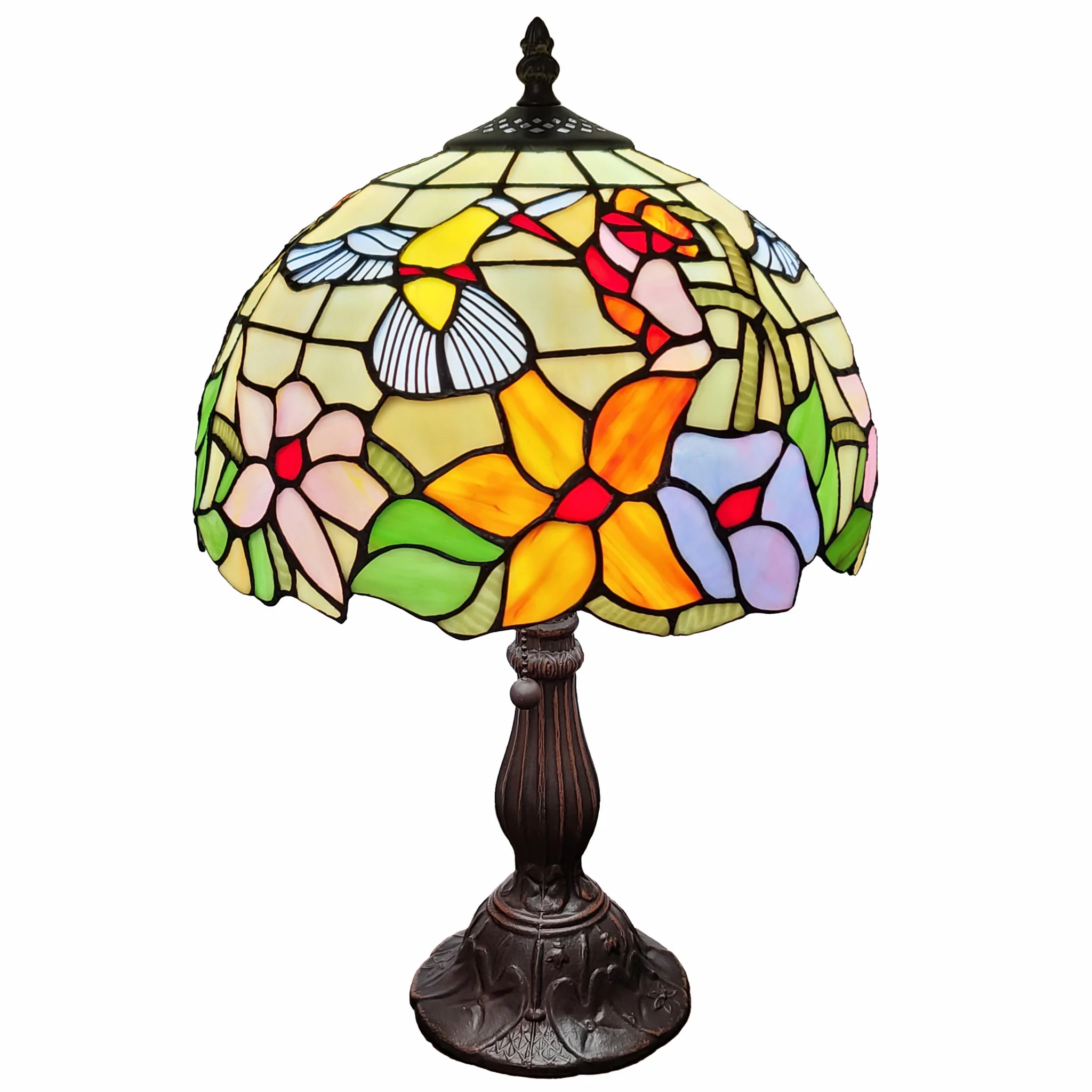 18" Tiffany Style Floral Table Lamp By Homeroots - Image 2