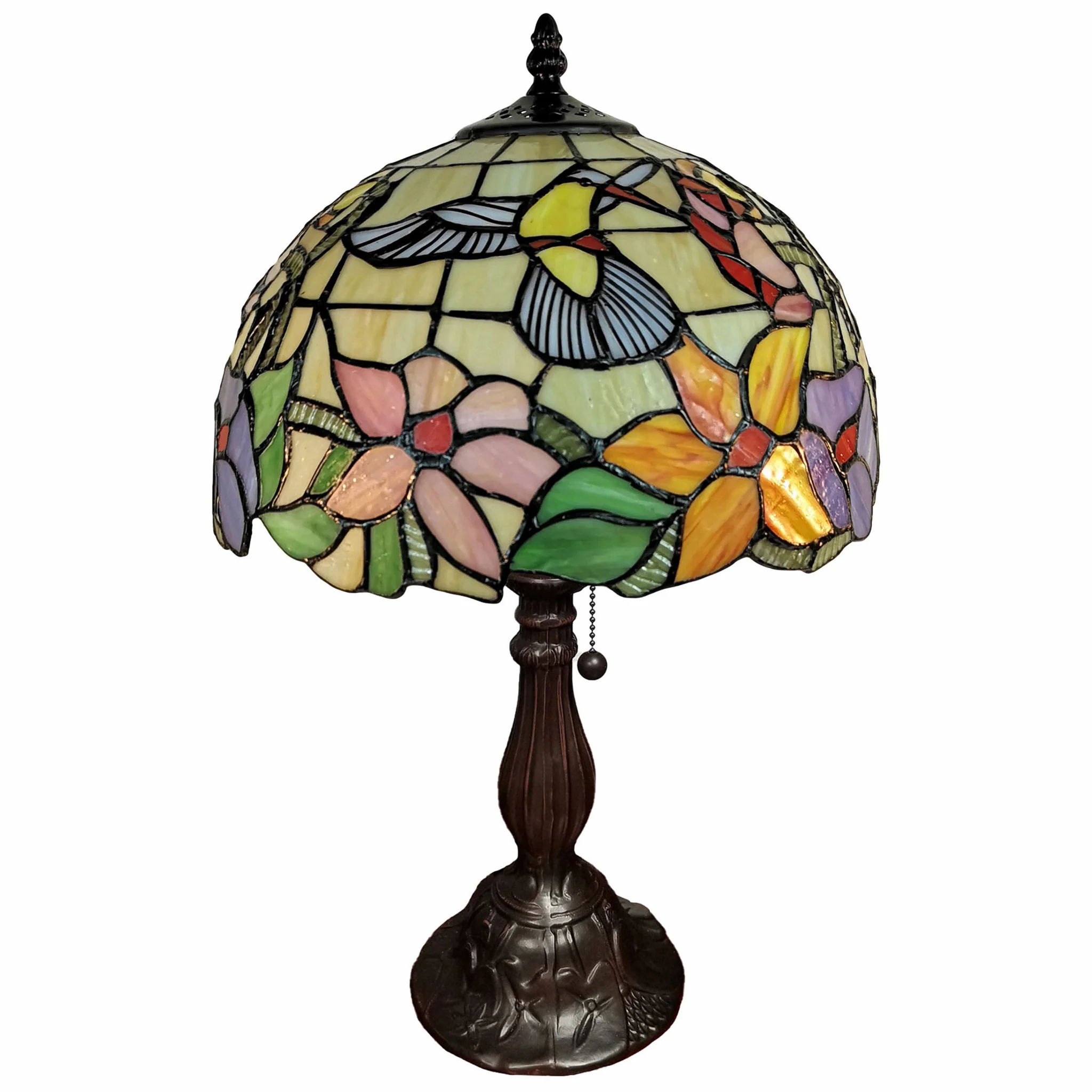 18" Tiffany Style Floral Table Lamp By Homeroots - Image 3