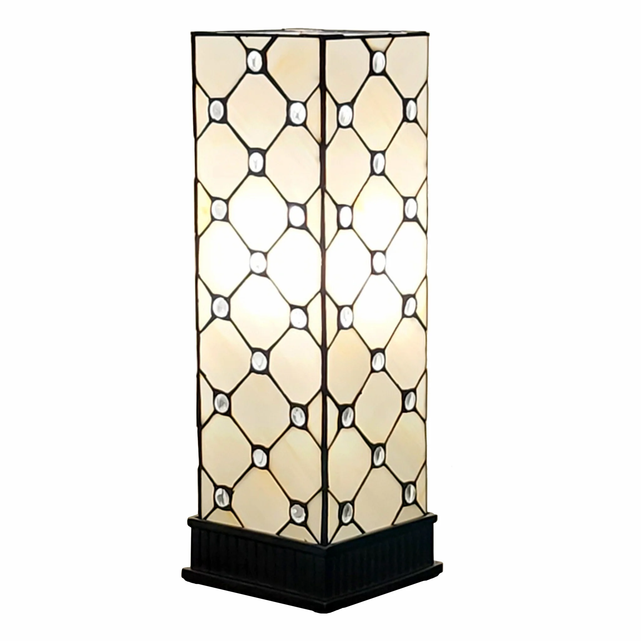 18" Tiffany Style Jeweled Dark Brown Base Table Lamp By Homeroots - Image 3