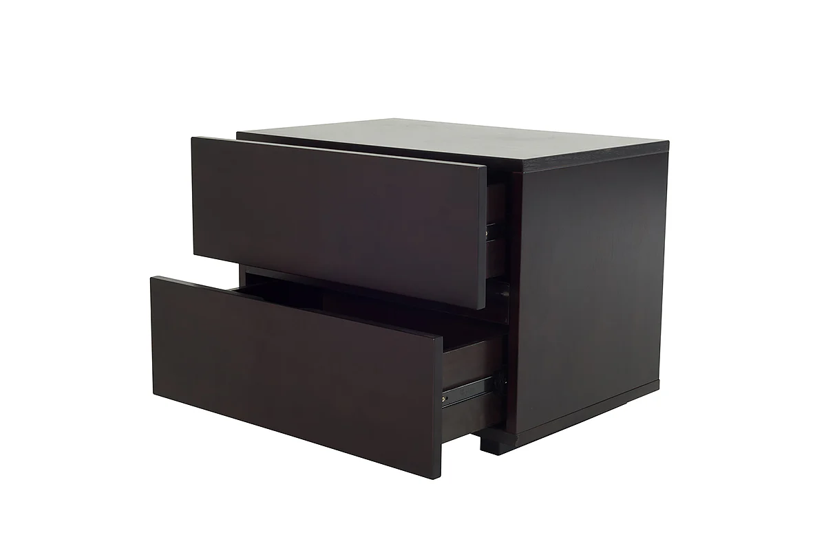 18' Wenge Veneer And Mdf Nightstand By Homeroots - Image 2