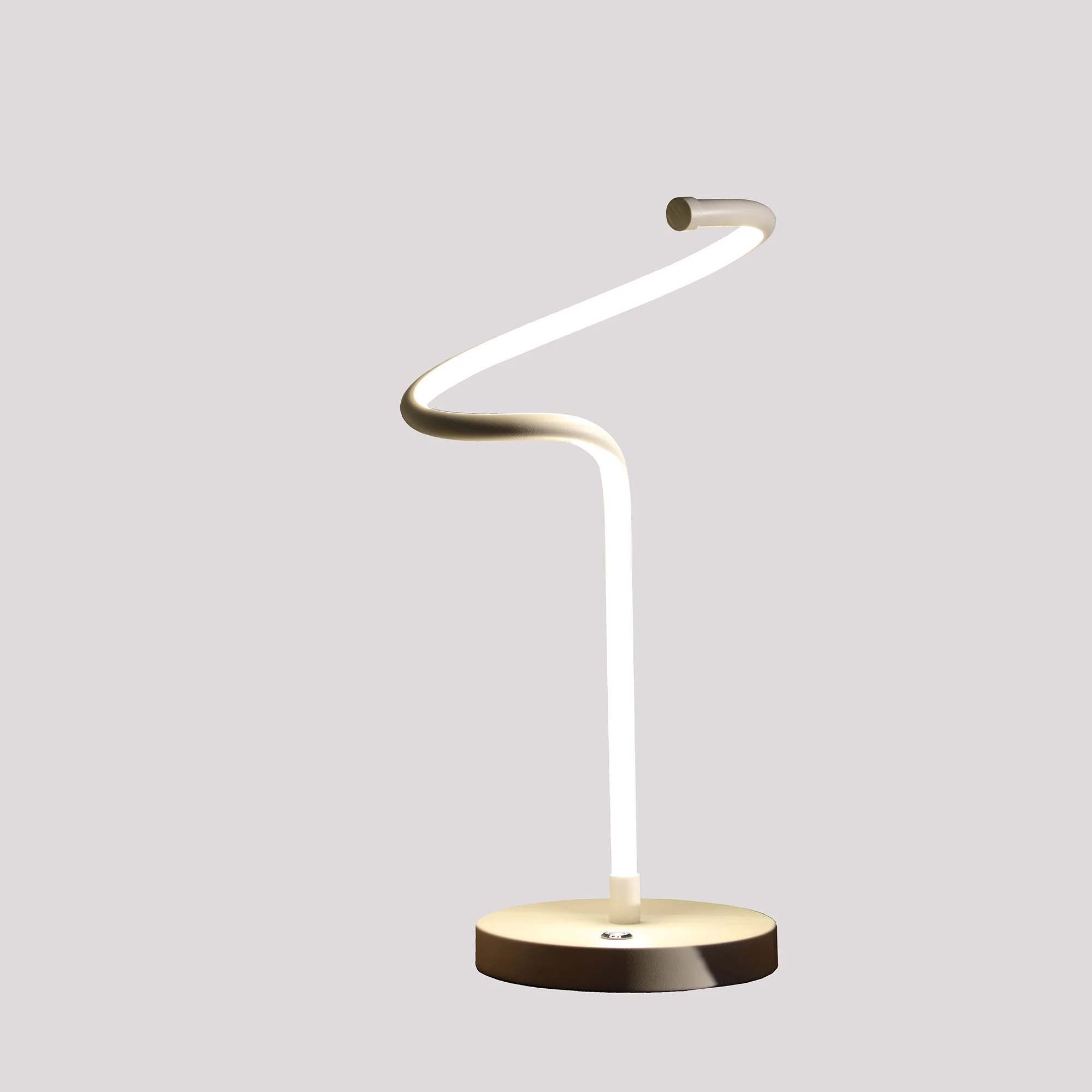 18" White Curvy Spiral LED Table Lamp By Homeroots - Image 4