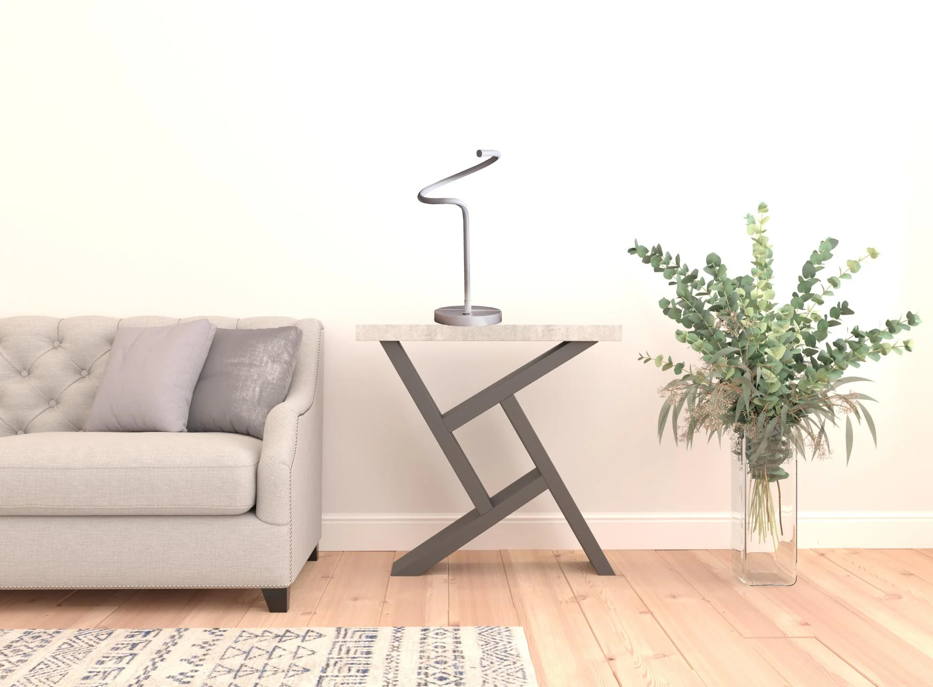 18" White Curvy Spiral LED Table Lamp By Homeroots - Image 6