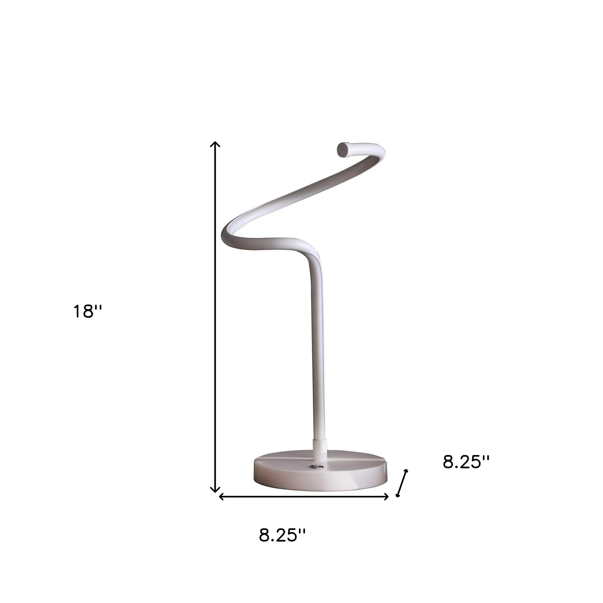 18" White Curvy Spiral LED Table Lamp By Homeroots - Image 7