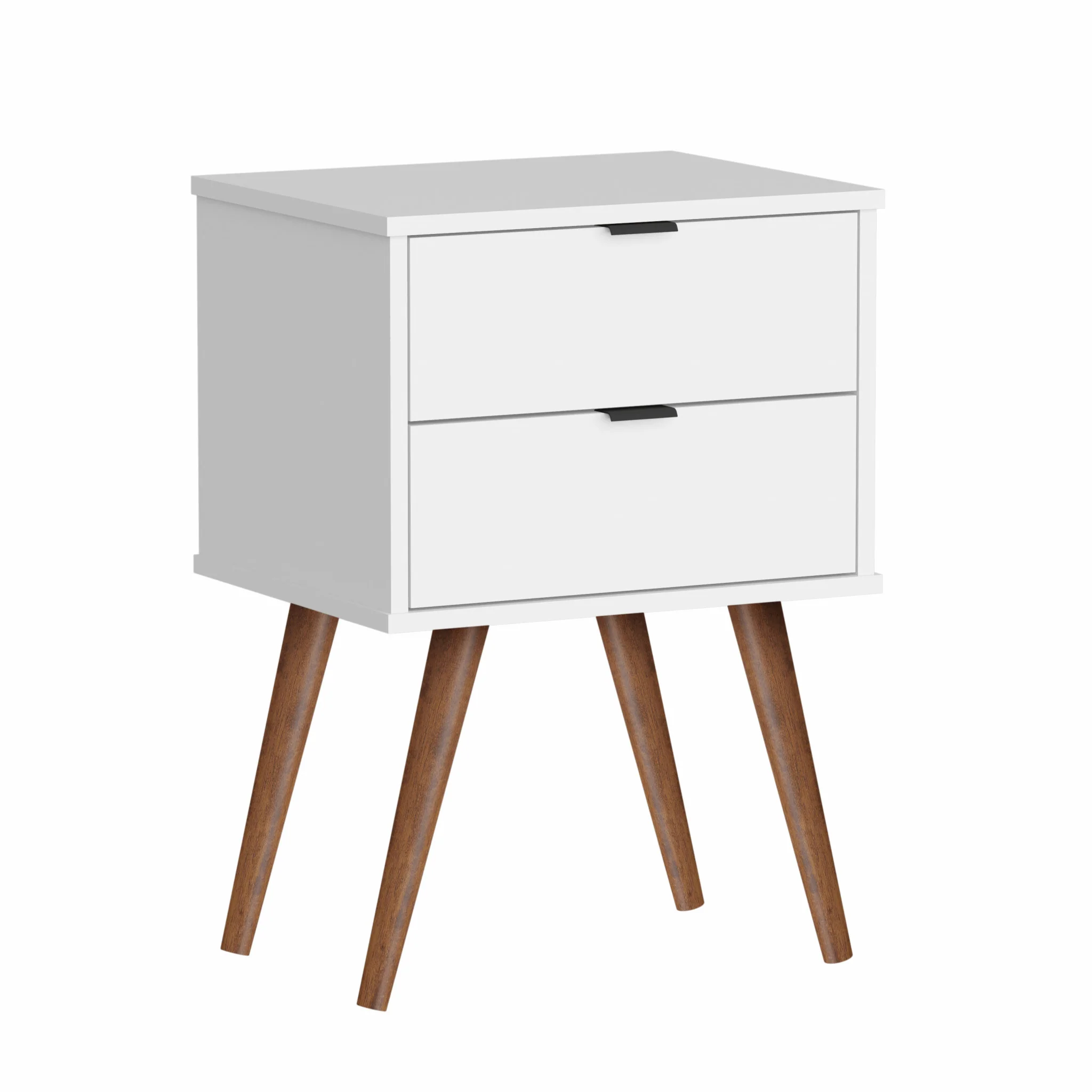 18" White Manufactured Wood Rectangular End Table With Two Drawers By Homeroots - Image 2
