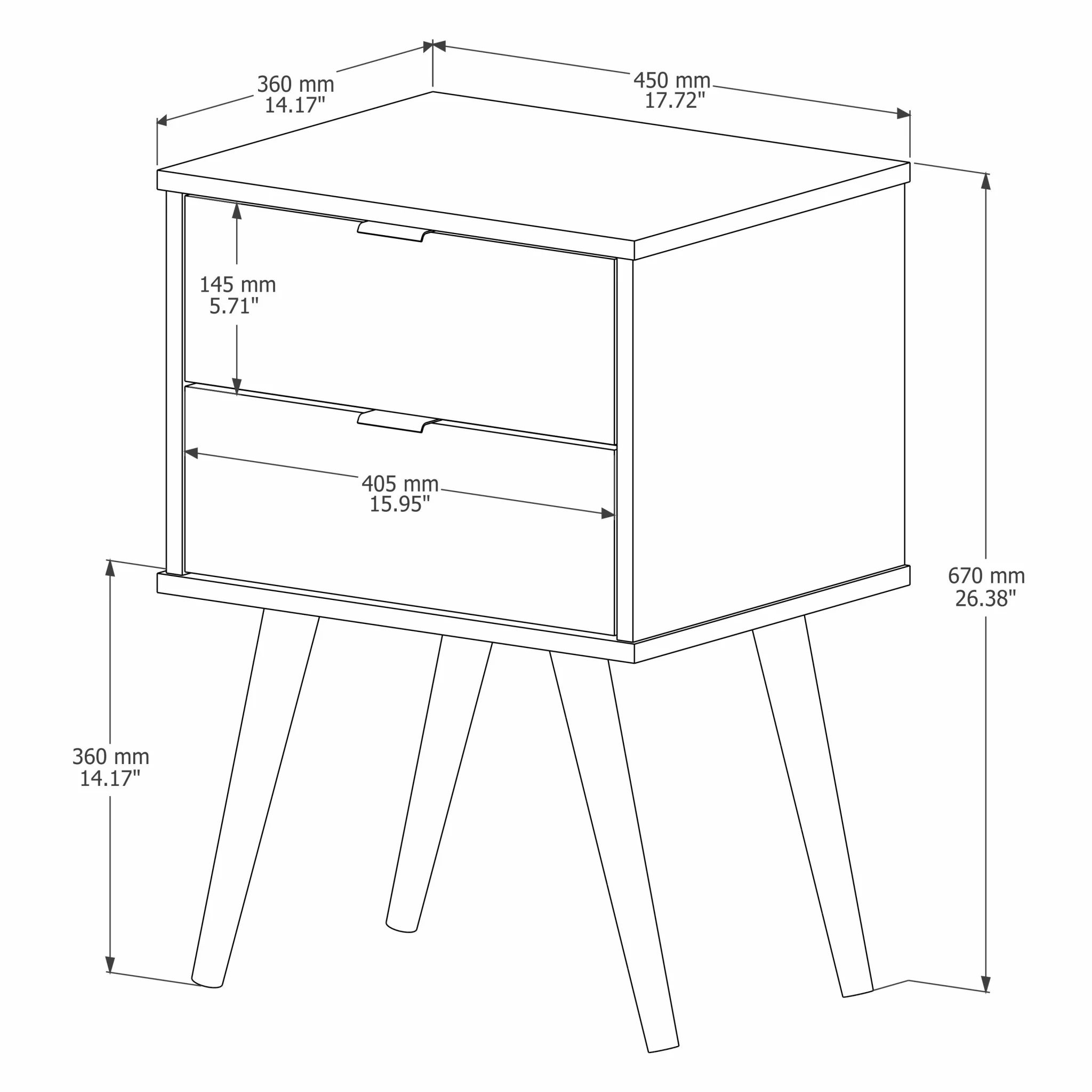 18" White Manufactured Wood Rectangular End Table With Two Drawers By Homeroots - Image 6
