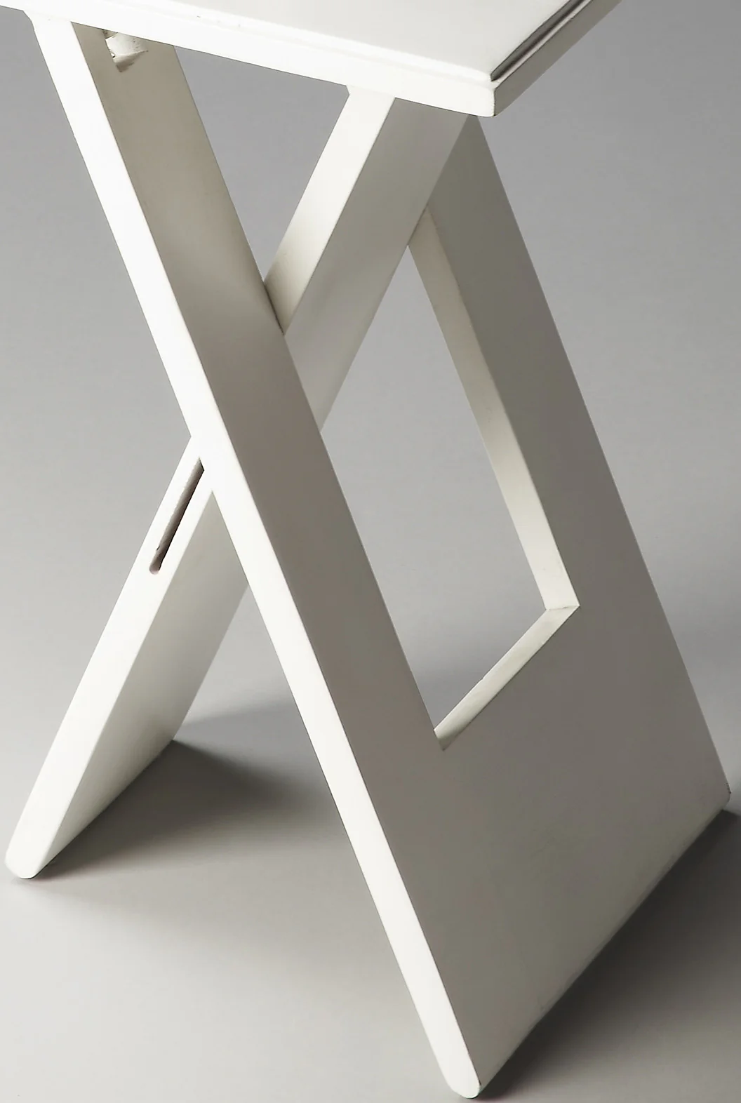 18" White Solid Wood Square Folding End Table By Homeroots - Image 3