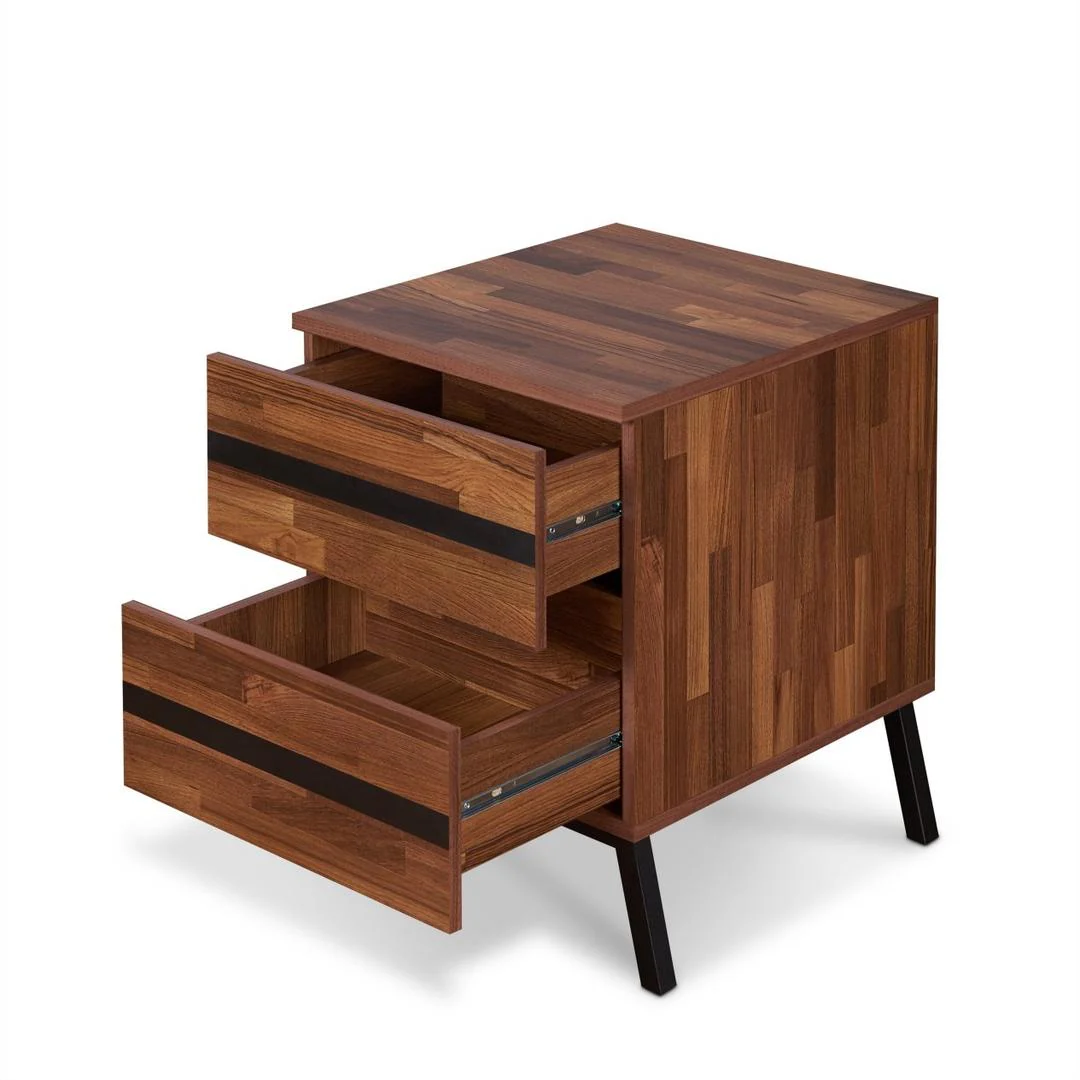 18' X 20' X 23' Walnut And Sandy Black Particle Board End Table By Homeroots - Image 2