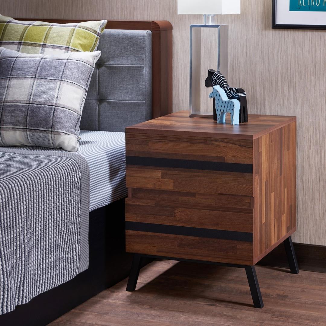 18' X 20' X 23' Walnut And Sandy Black Particle Board End Table By Homeroots - Image 3