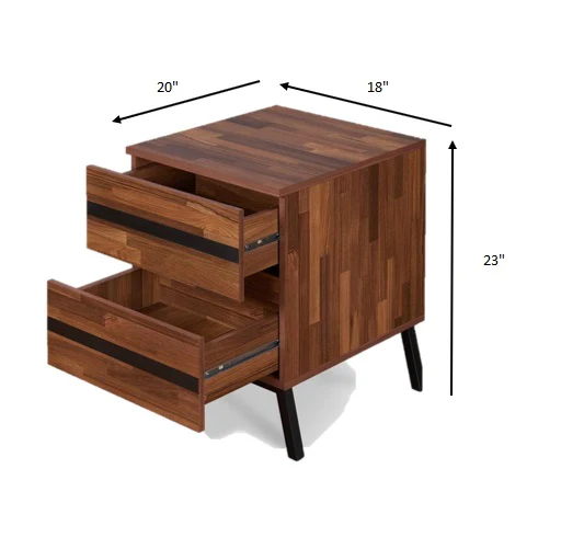 18' X 20' X 23' Walnut And Sandy Black Particle Board End Table By Homeroots - Image 5