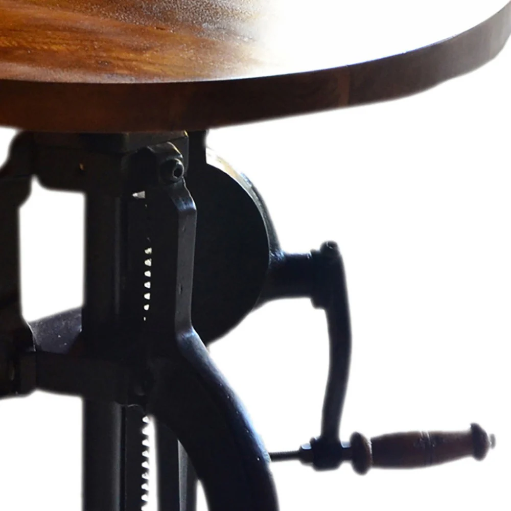 19" Black And Chestnut Solid Wood Round End Table By Homeroots - Image 4