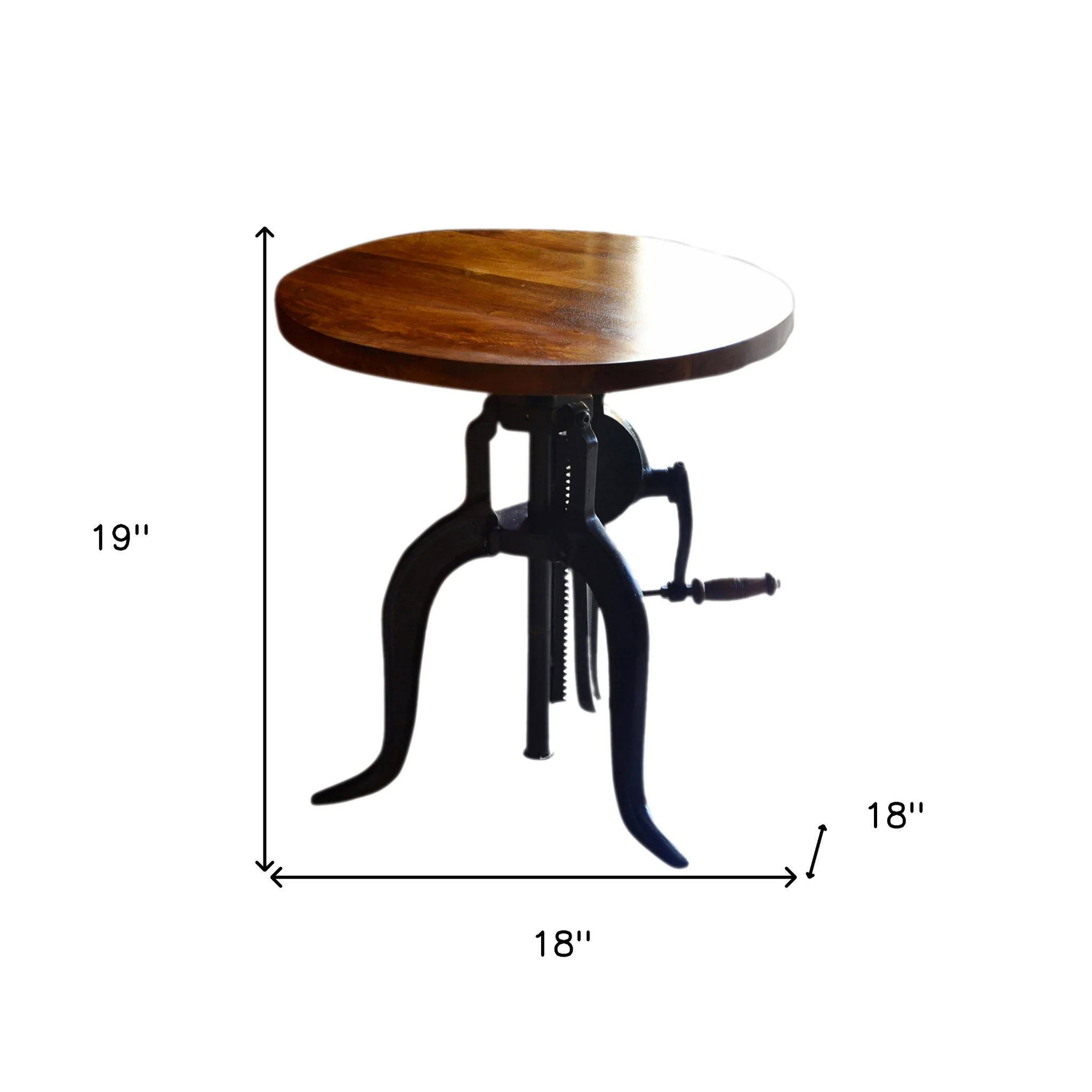 19" Black And Chestnut Solid Wood Round End Table By Homeroots - Image 5