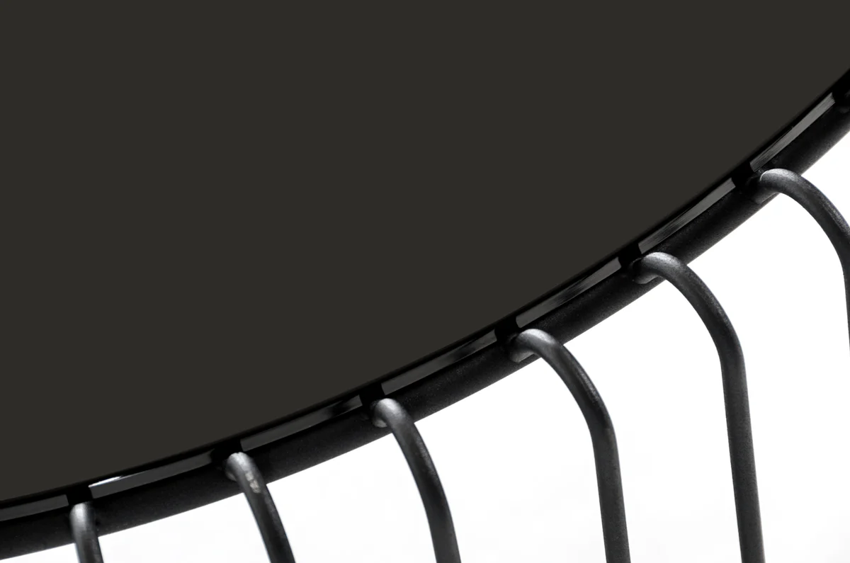 19' Black Metal and Glass Round Coffee Table By Homeroots - Image 3