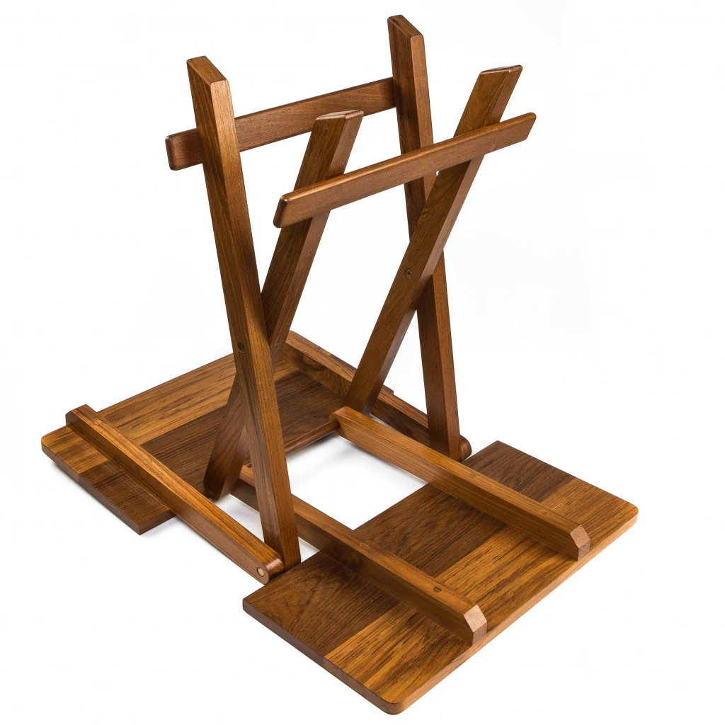 19" Brown Solid Square Teak Folding Indoor Outdoor End Table By Homeroots - Image 5