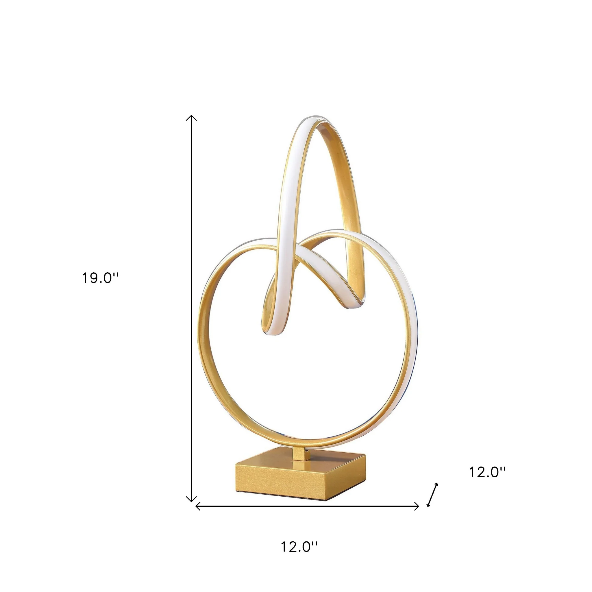 19" Gold Metal Abstract Geo LED Table Lamp By Homeroots - Image 4
