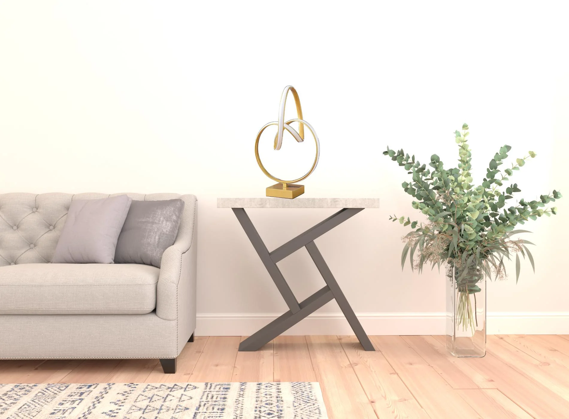 19" Gold Metal Abstract Geo LED Table Lamp By Homeroots - Image 5