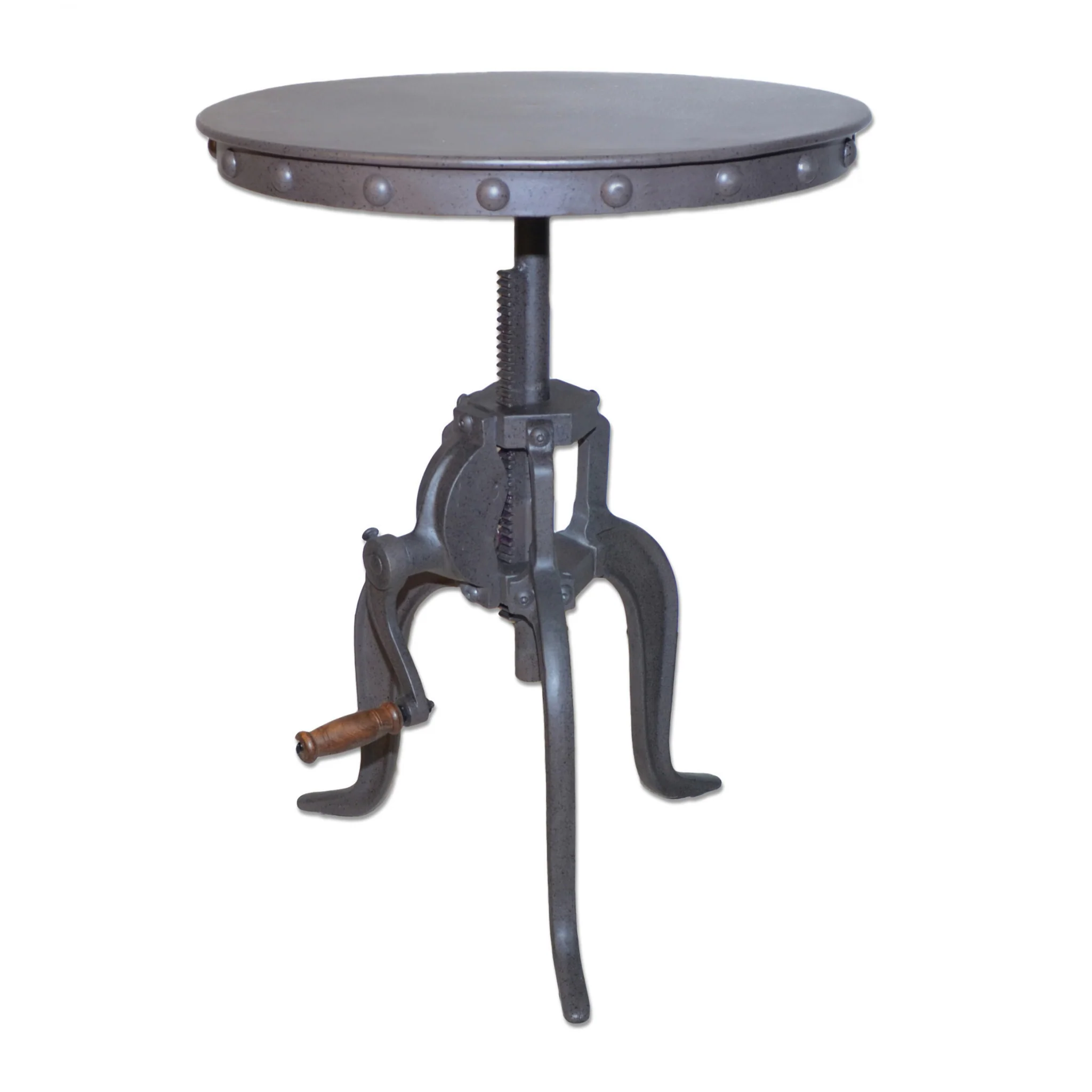 19" Inndustrial And Industrial Metal Round End Table By Homeroots - Image 2