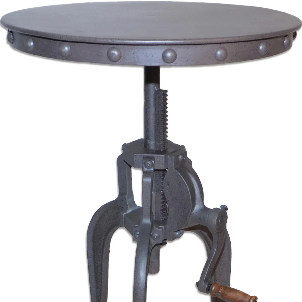 19" Inndustrial And Industrial Metal Round End Table By Homeroots - Image 5