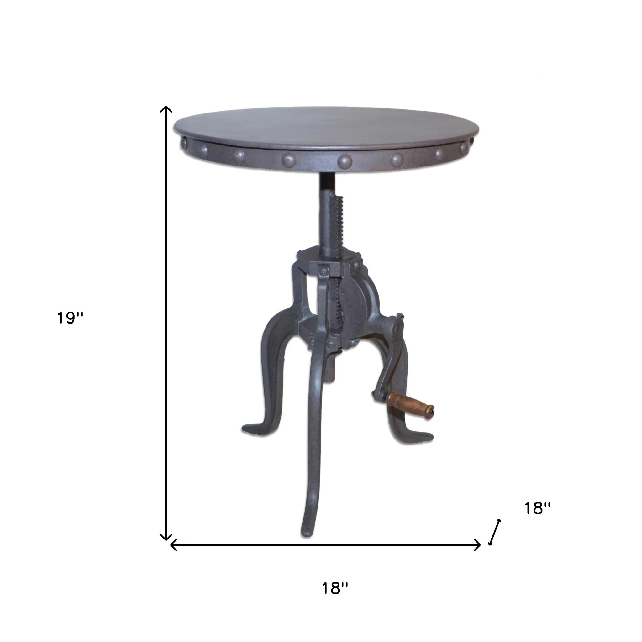 19" Inndustrial And Industrial Metal Round End Table By Homeroots - Image 6