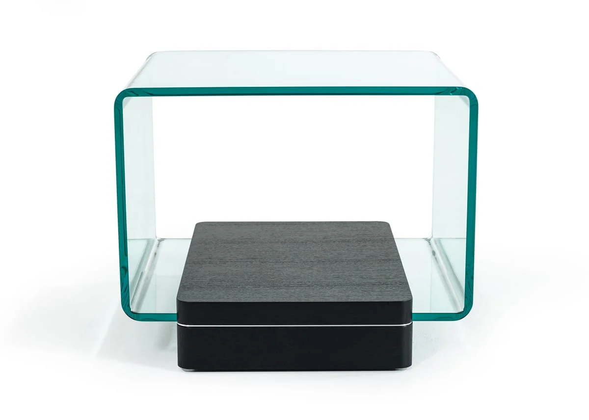 19' Oak Veneer and Glass End Table By Homeroots - Image 2