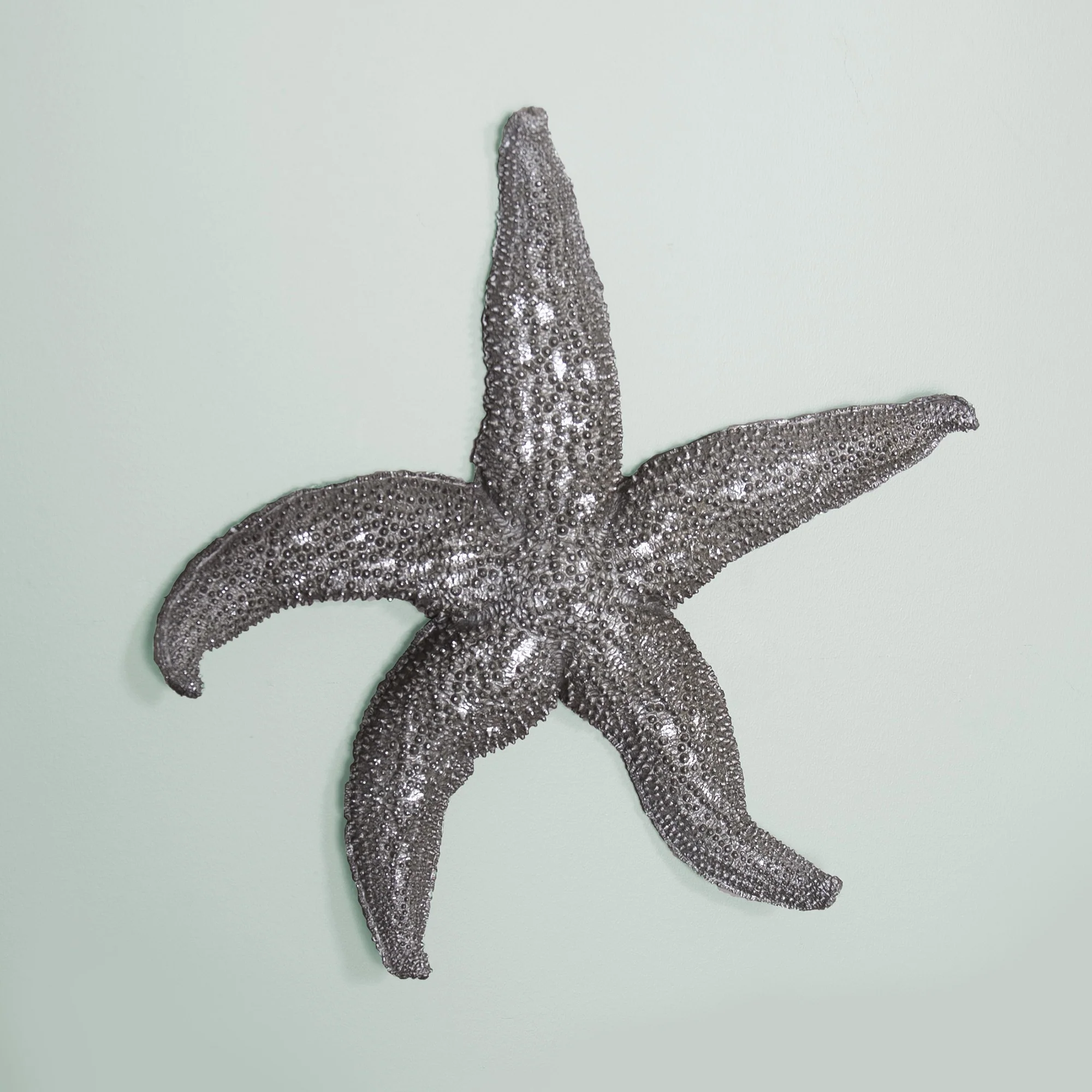 19" Silver Pewter Textured Starfish Wall Art By Homeroots - Image 6